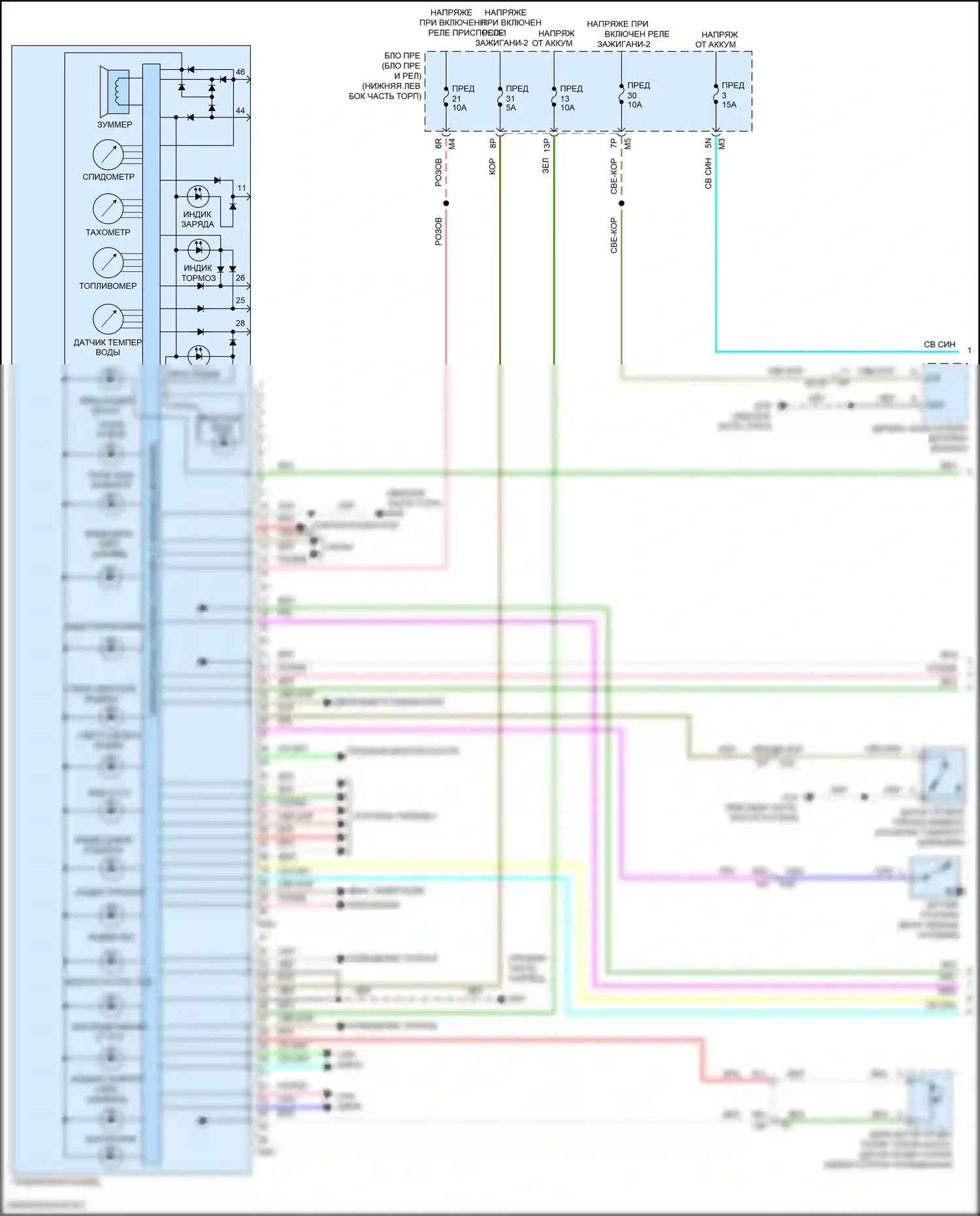 Maxima Nissan A36 (2015-2024): Электросхема приборной панели (1 из 2) 