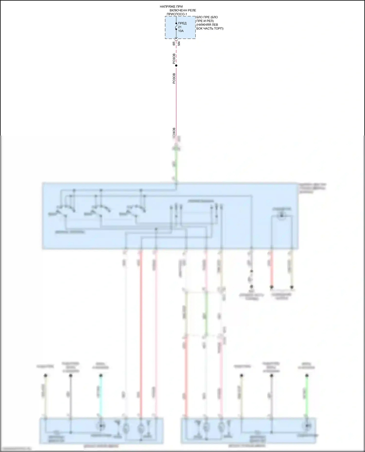 Maxima Nissan A36 (2015-2024): Электросхема управления зеркалами заднего вида 