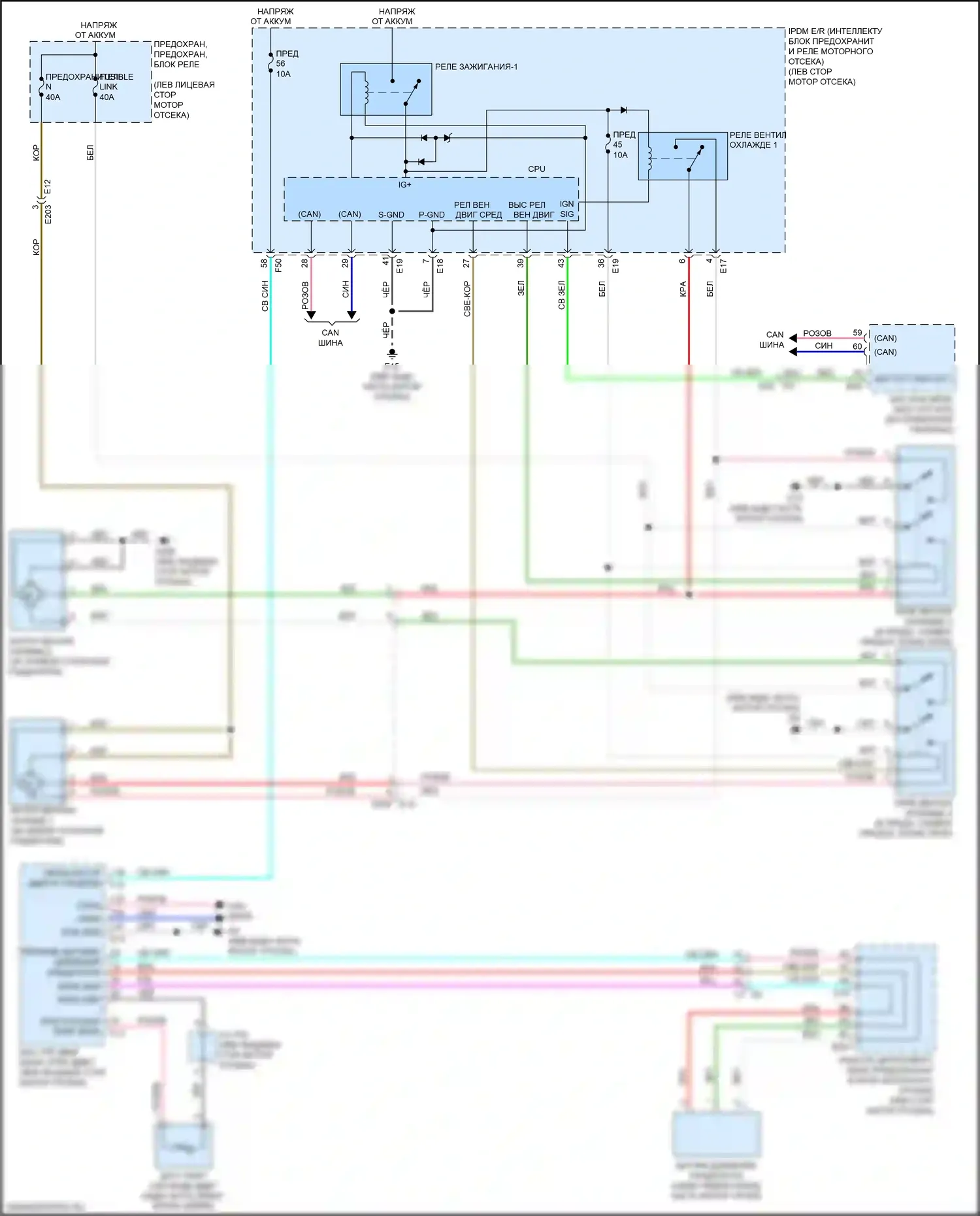 Maxima Nissan A36 (2015-2024): Электросхема вентилятора охлаждения 