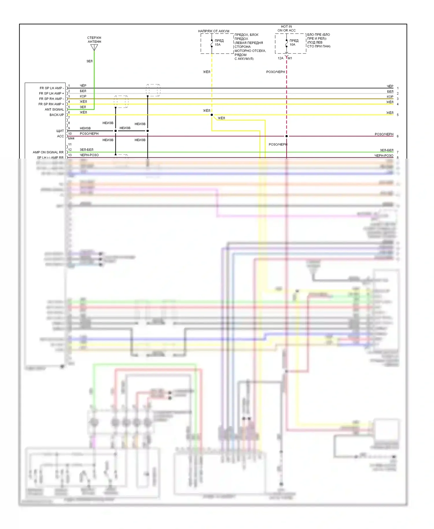 Murano Nissan Z50 (2002-2008): Электросхема магнитолы, bose (1 из 3) 