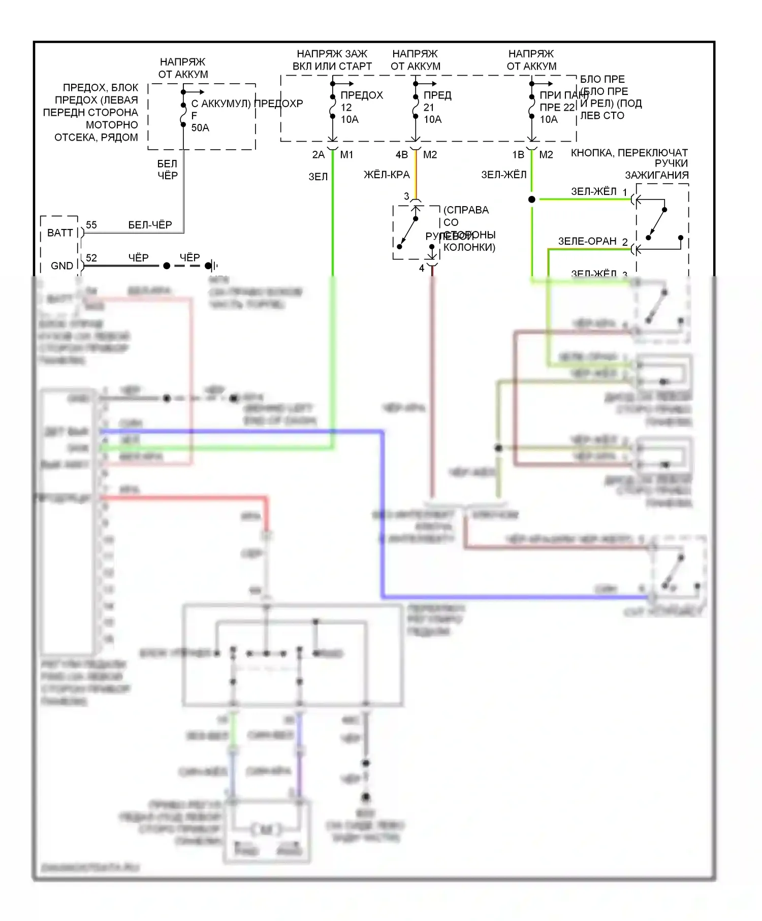 Murano Nissan Z50 (2002-2008): Электросхема регулируемой педали 