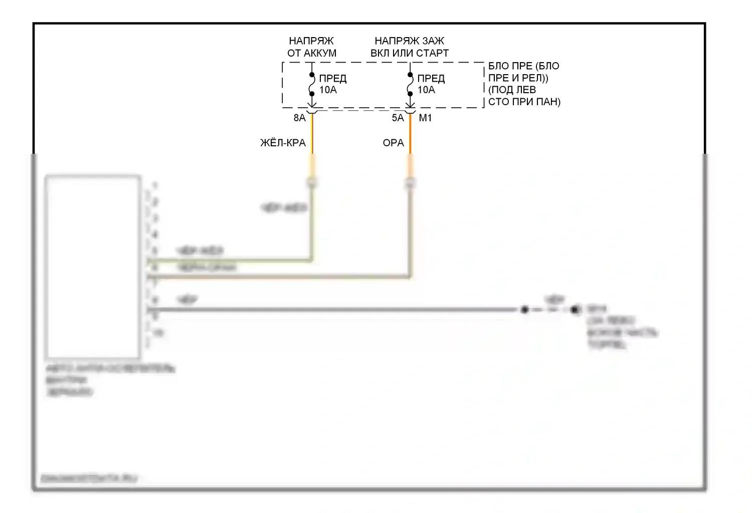 Murano Nissan Z50 (2002-2008): Auto анти-ослепляя внутри зеркальной электросхемы проводки 