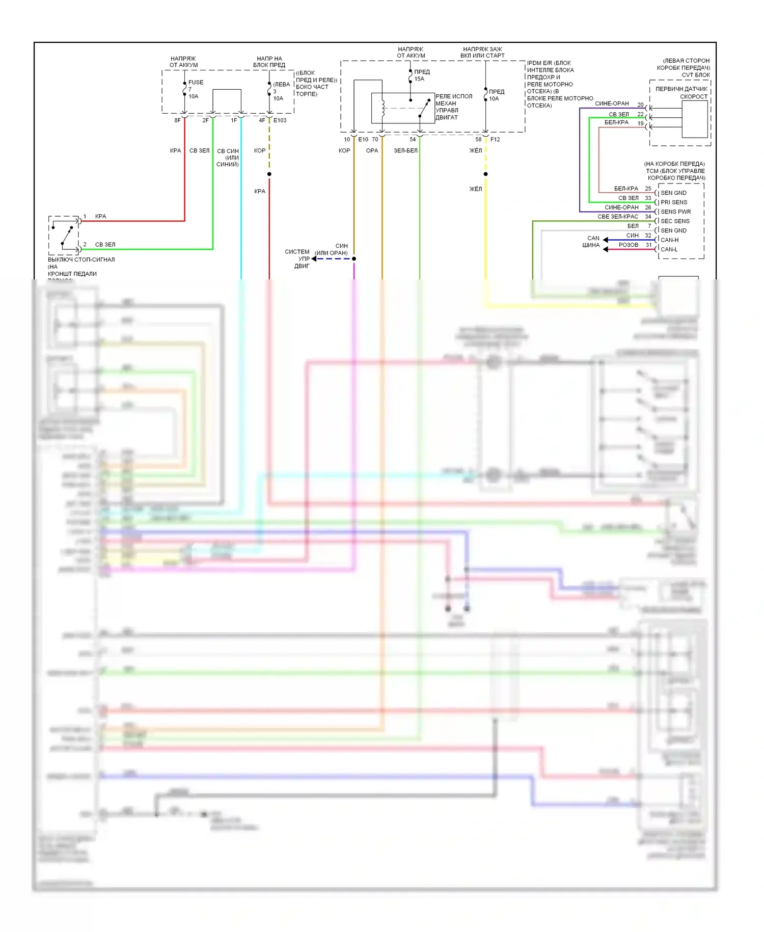Murano Nissan Z51 рестайлинг 2 (2011-2015): Электросхема круиз-контроля 