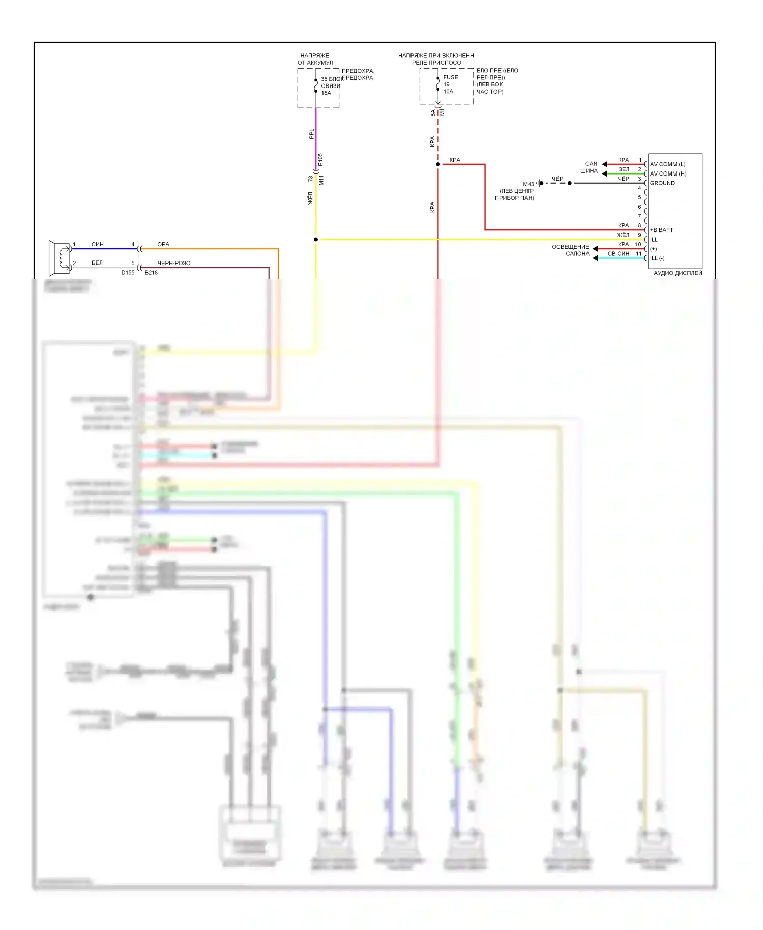 Murano Nissan Z51 рестайлинг 2 (2011-2015): Базовая магнитола подключения радиосистемы, за исключением кабриолета без цветного дисплея 