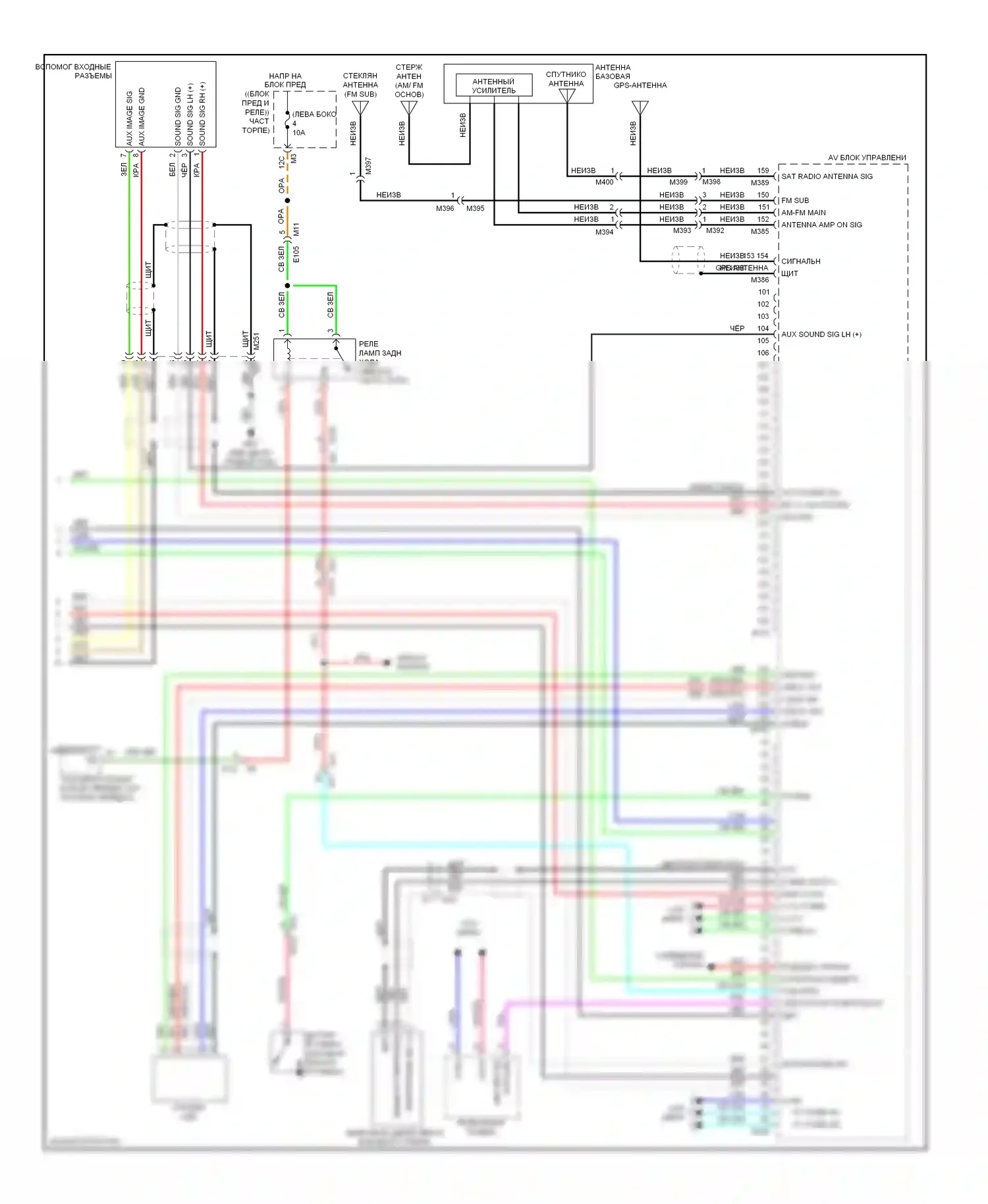 Murano Nissan Z51 рестайлинг 2 (2011-2015): Bвычислительная электросхема магнитолы, кроме кабриолета с навигацией (3 из 3) 