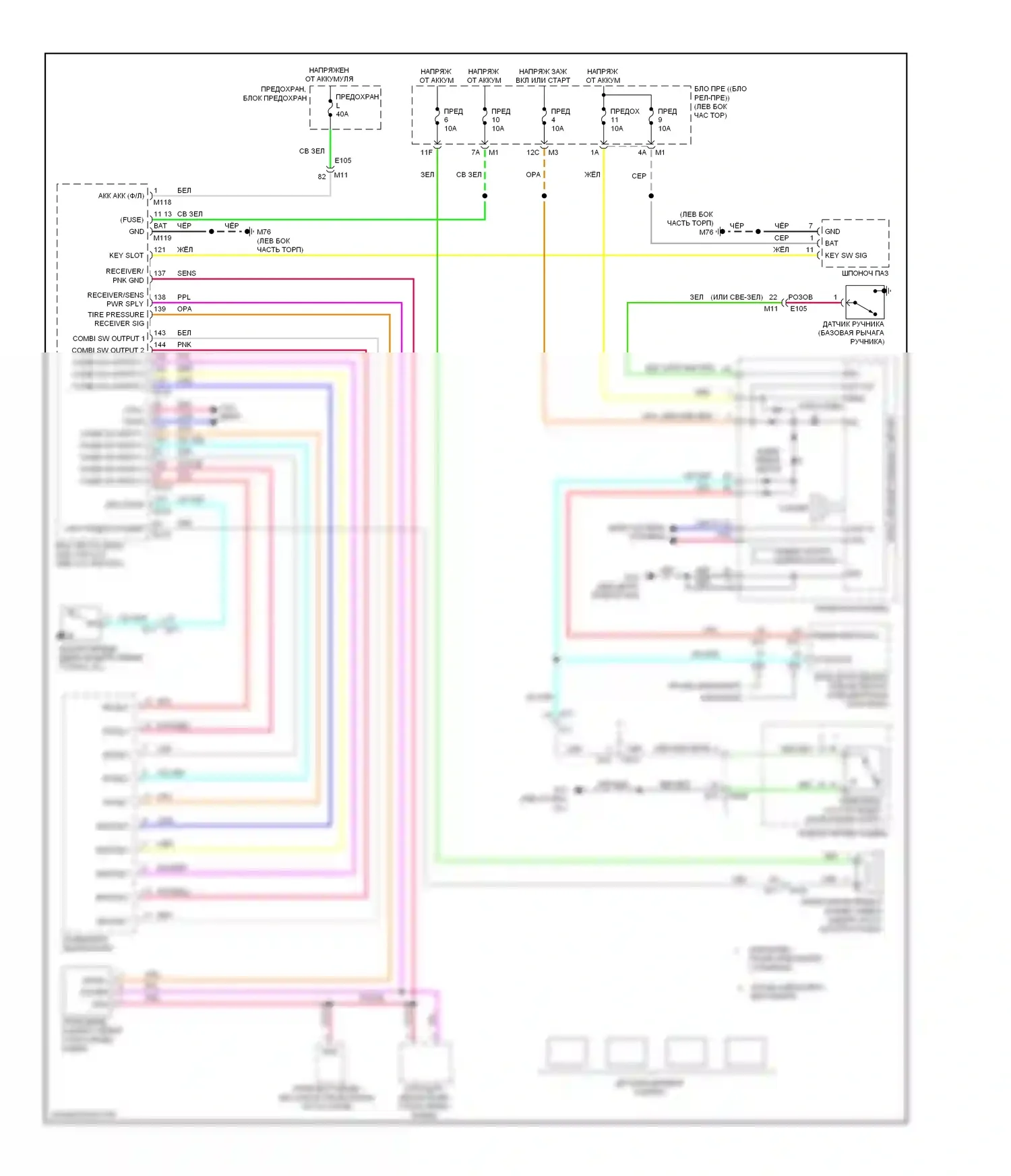 Murano Nissan Z51 рестайлинг 2 (2011-2015): Электросхема помощников водителя 