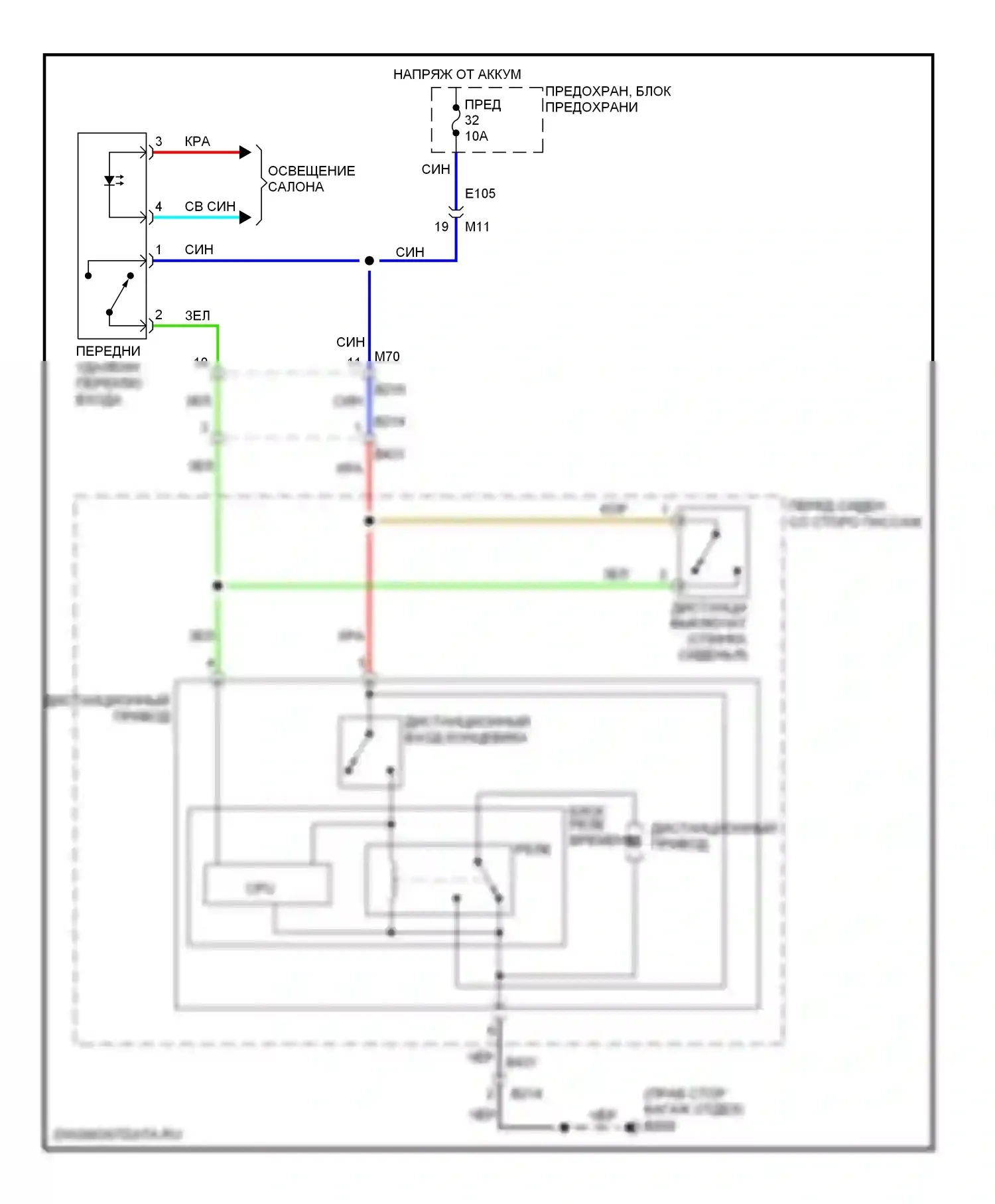Murano Nissan Z51 рестайлинг 2 (2011-2015): Электросхема системы удаленного входа 