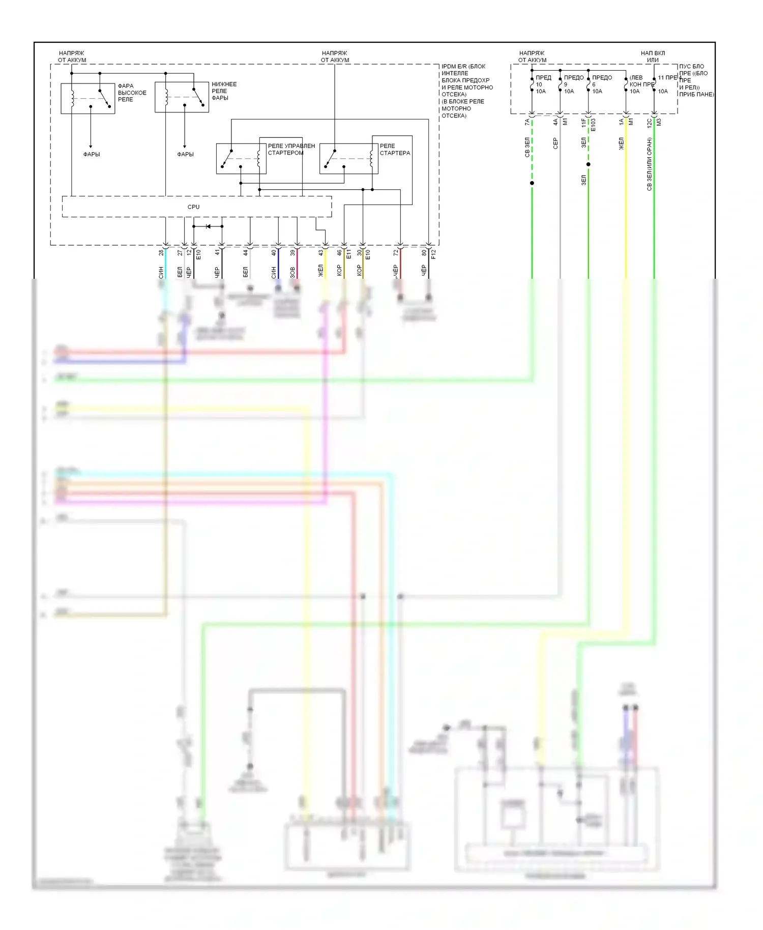 Murano Nissan Z51 рестайлинг 2 (2011-2015): Сигнализации электросхема, кроме кабриолета (3 из 3) 