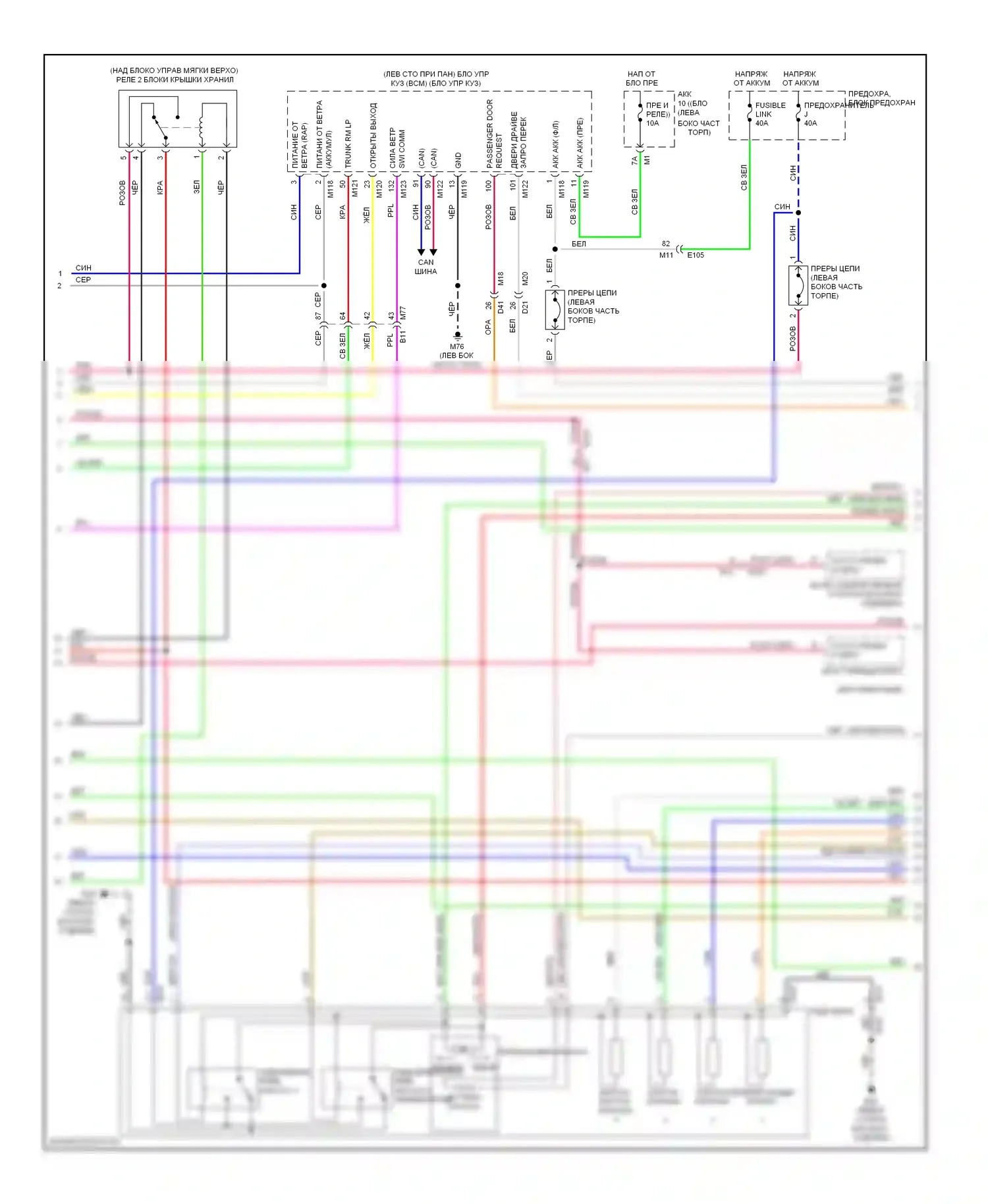 Murano Nissan Z51 рестайлинг 2 (2011-2015): Электросхема складной крыши/люка, кабриолет (3 из 4) 