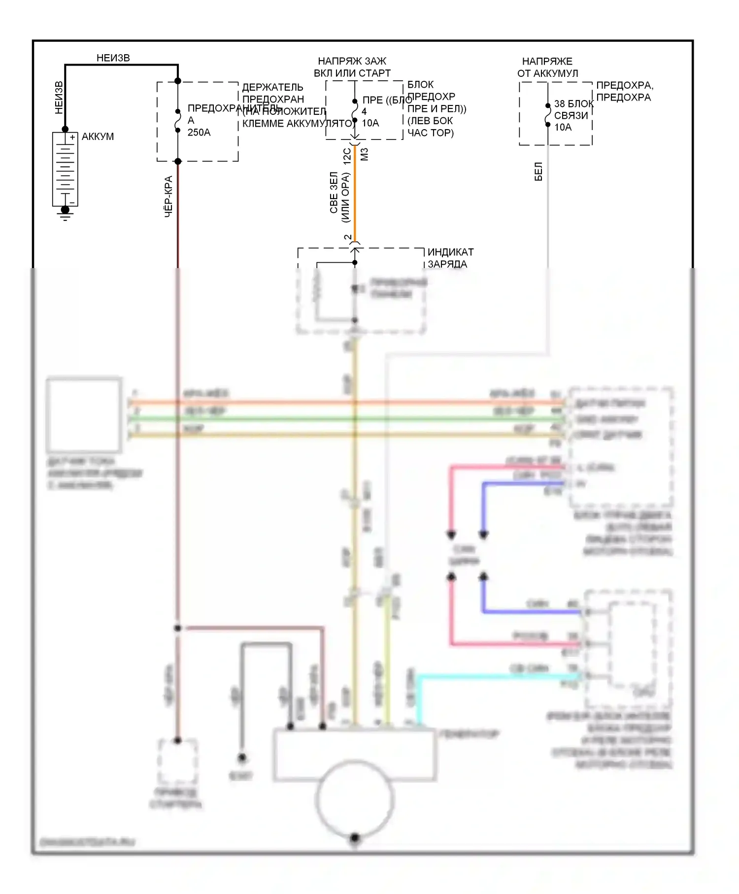 Murano Nissan Z51 рестайлинг 2 (2011-2015): Электросхема генератора 