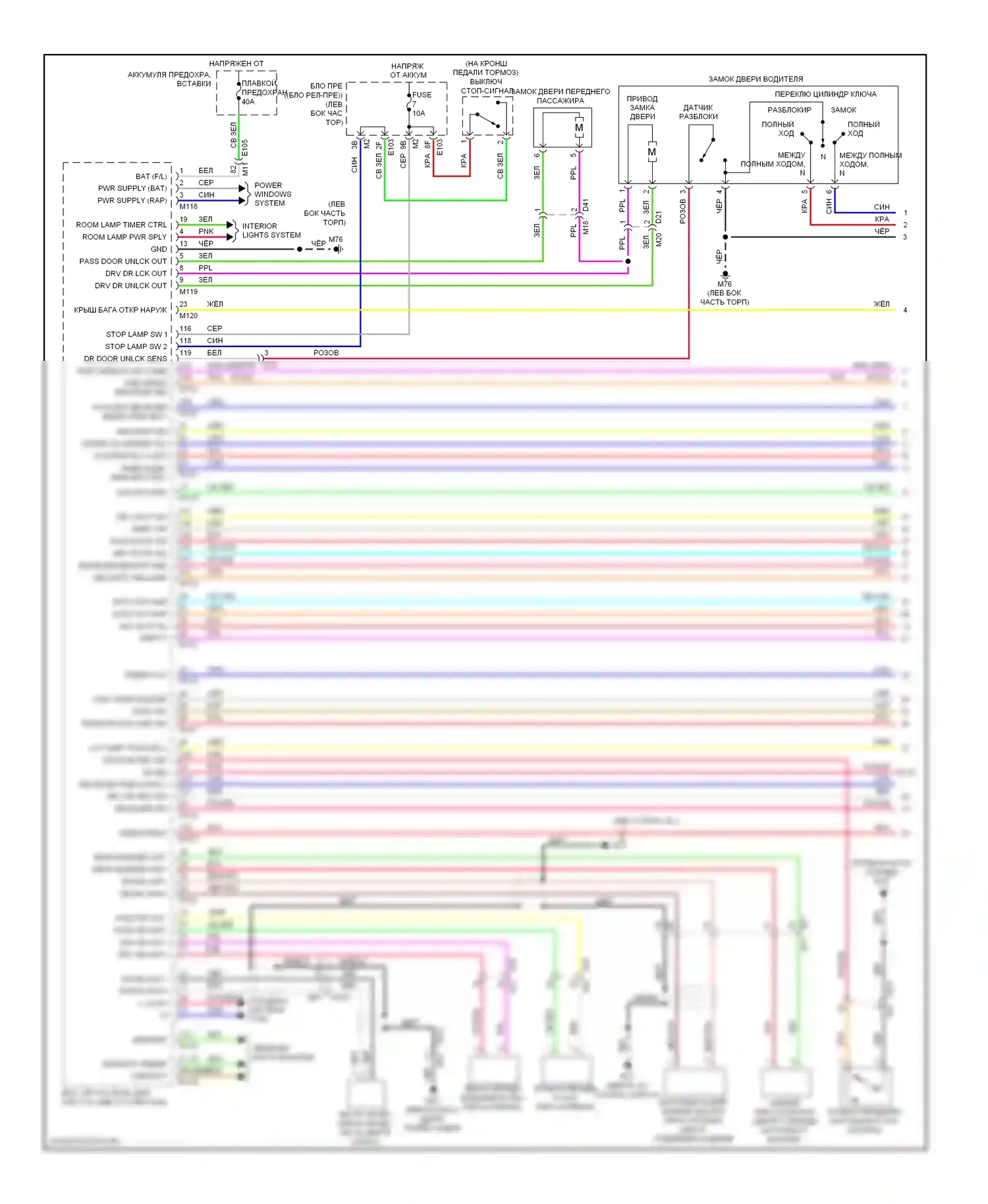 Murano Nissan Z51 рестайлинг 2 (2011-2015): Электросхема центрального замка, кабриолет (1 из 3) 