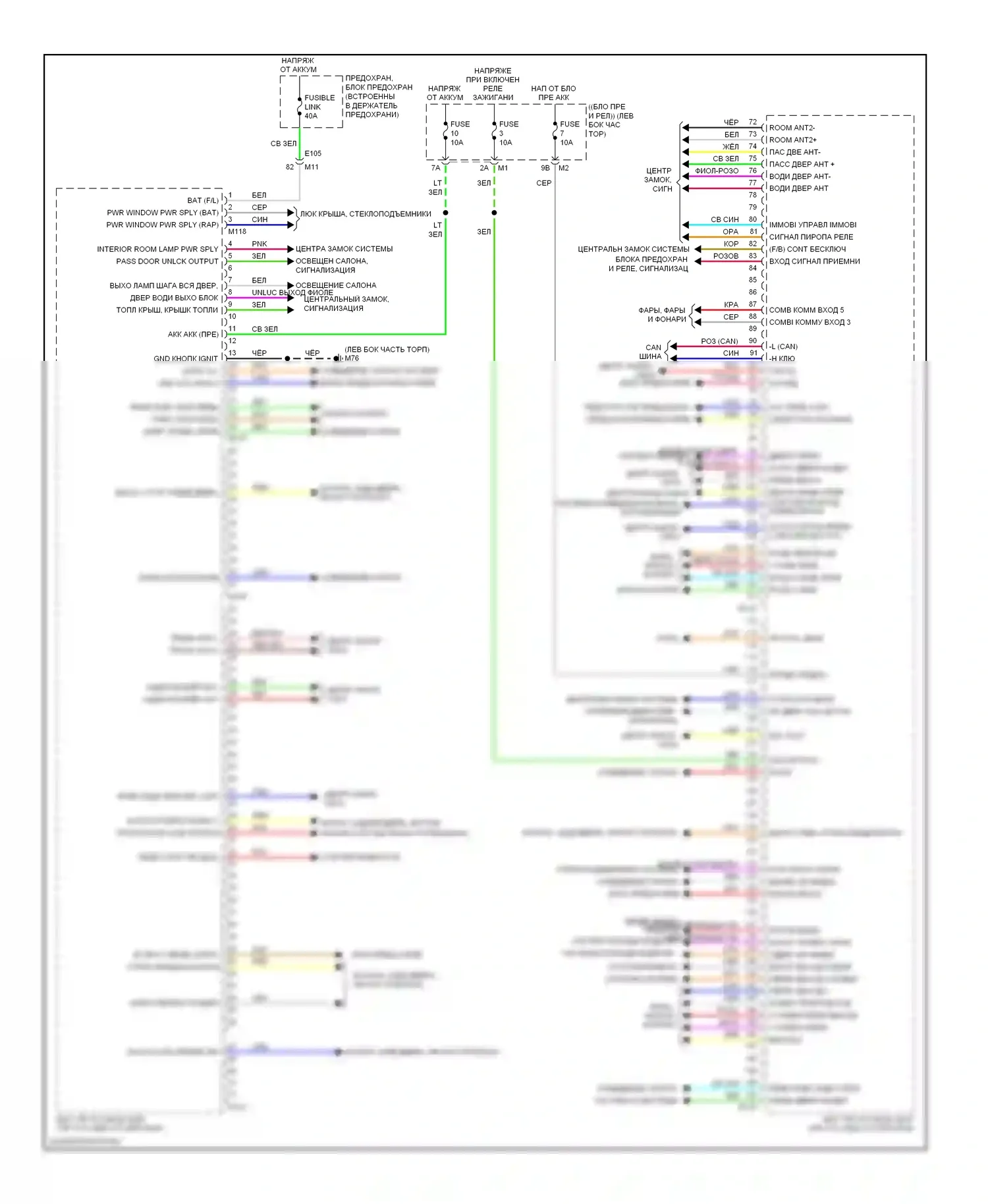 Murano Nissan Z51 рестайлинг (2010-2012): Электросхема блоков управления кузовом 