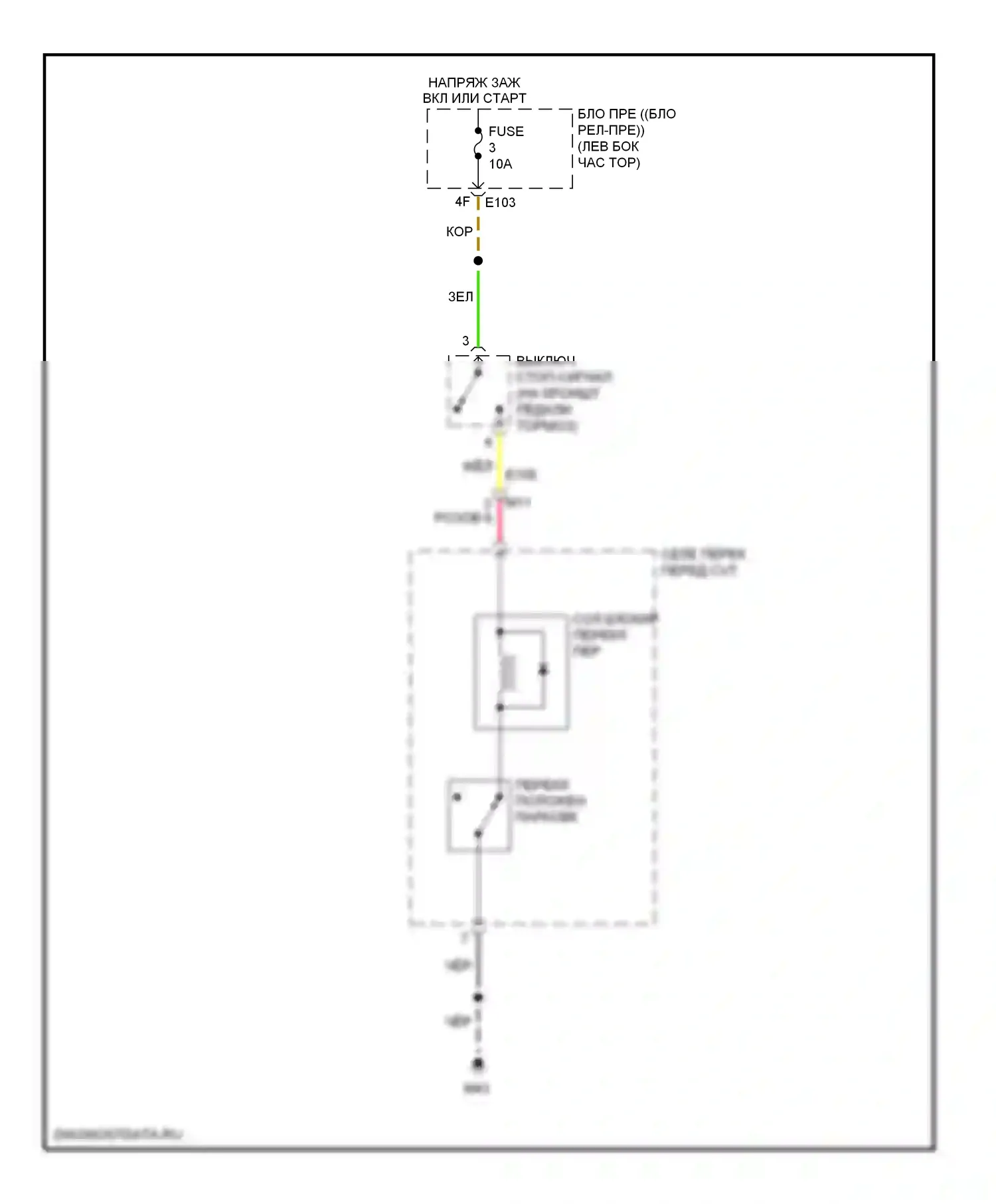 Murano Nissan Z51 рестайлинг (2010-2012): Электросхема блокировки селектора 
