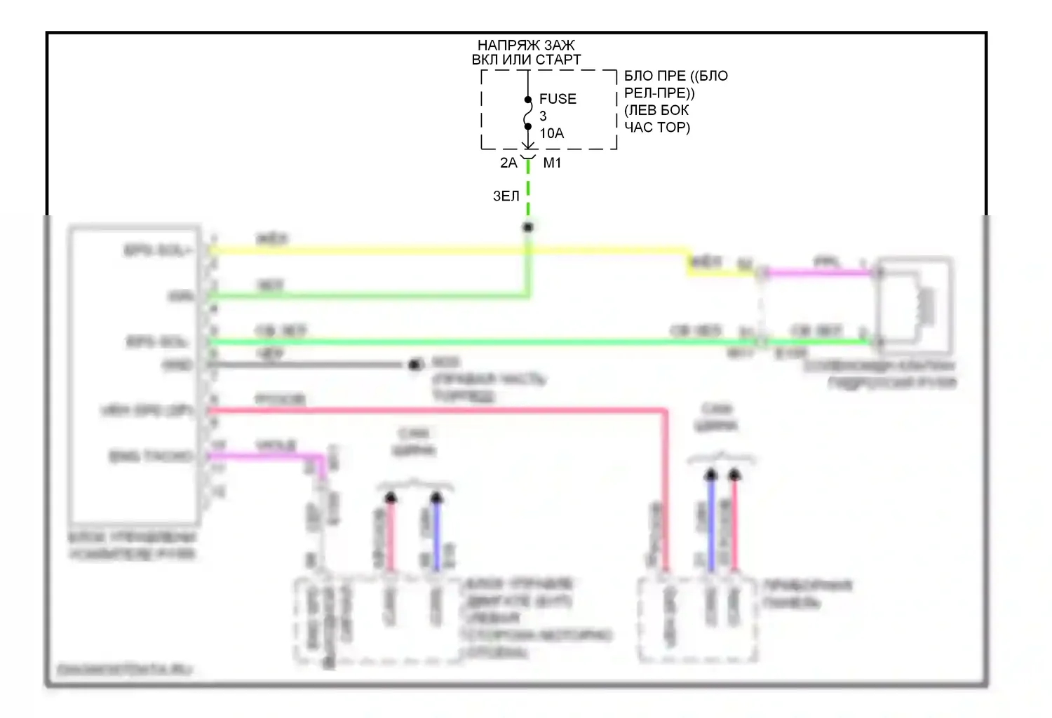 Murano Nissan Z51 рестайлинг (2010-2012): Электросхема электроусилителя руля 