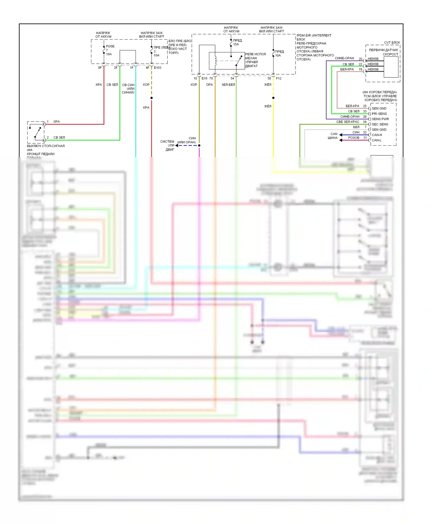 Murano Nissan Z51 рестайлинг (2010-2012): Электросхема круиз-контроля 