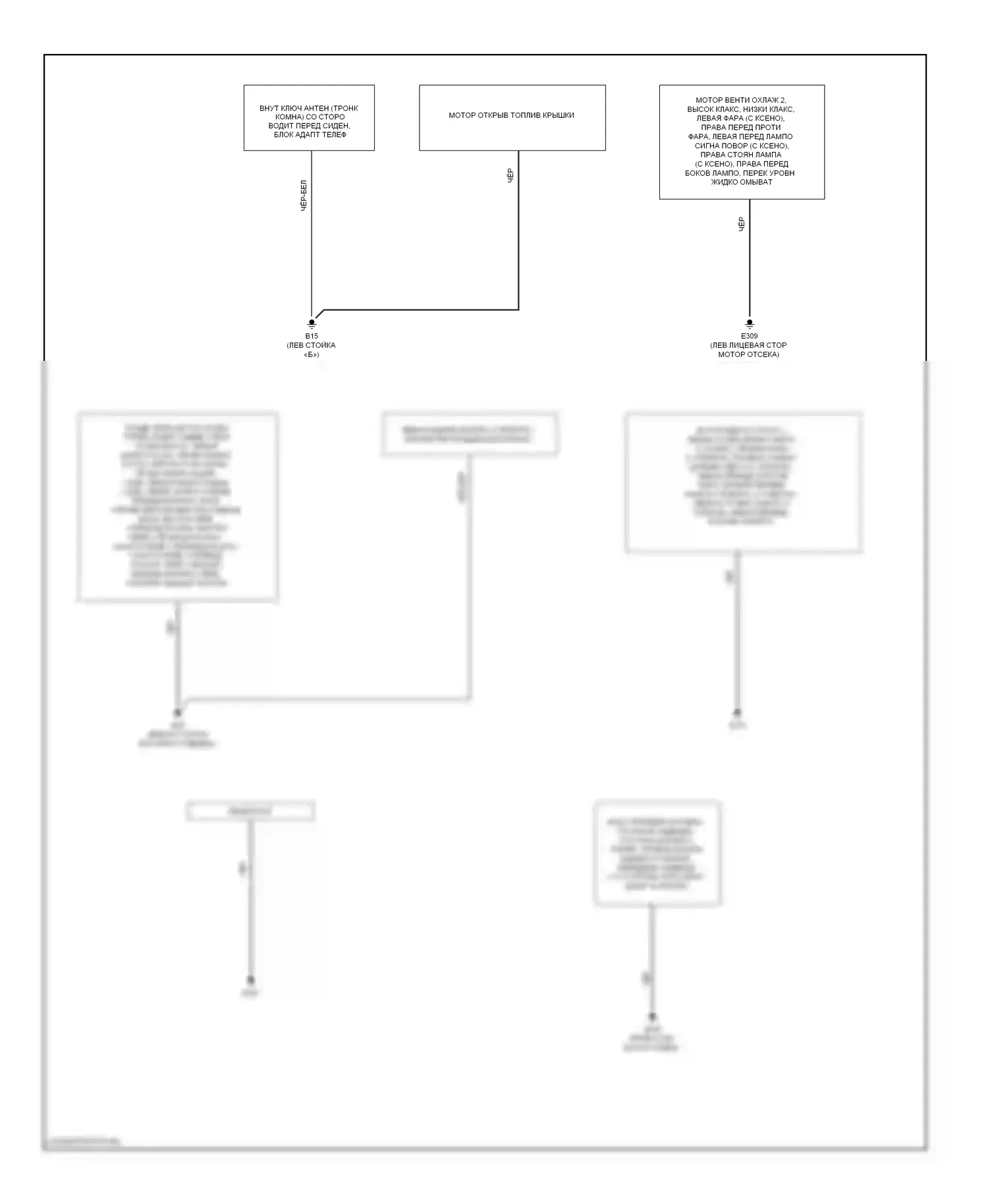 Murano Nissan Z51 рестайлинг (2010-2012): Электросхема разводки массы (2 из 2) 