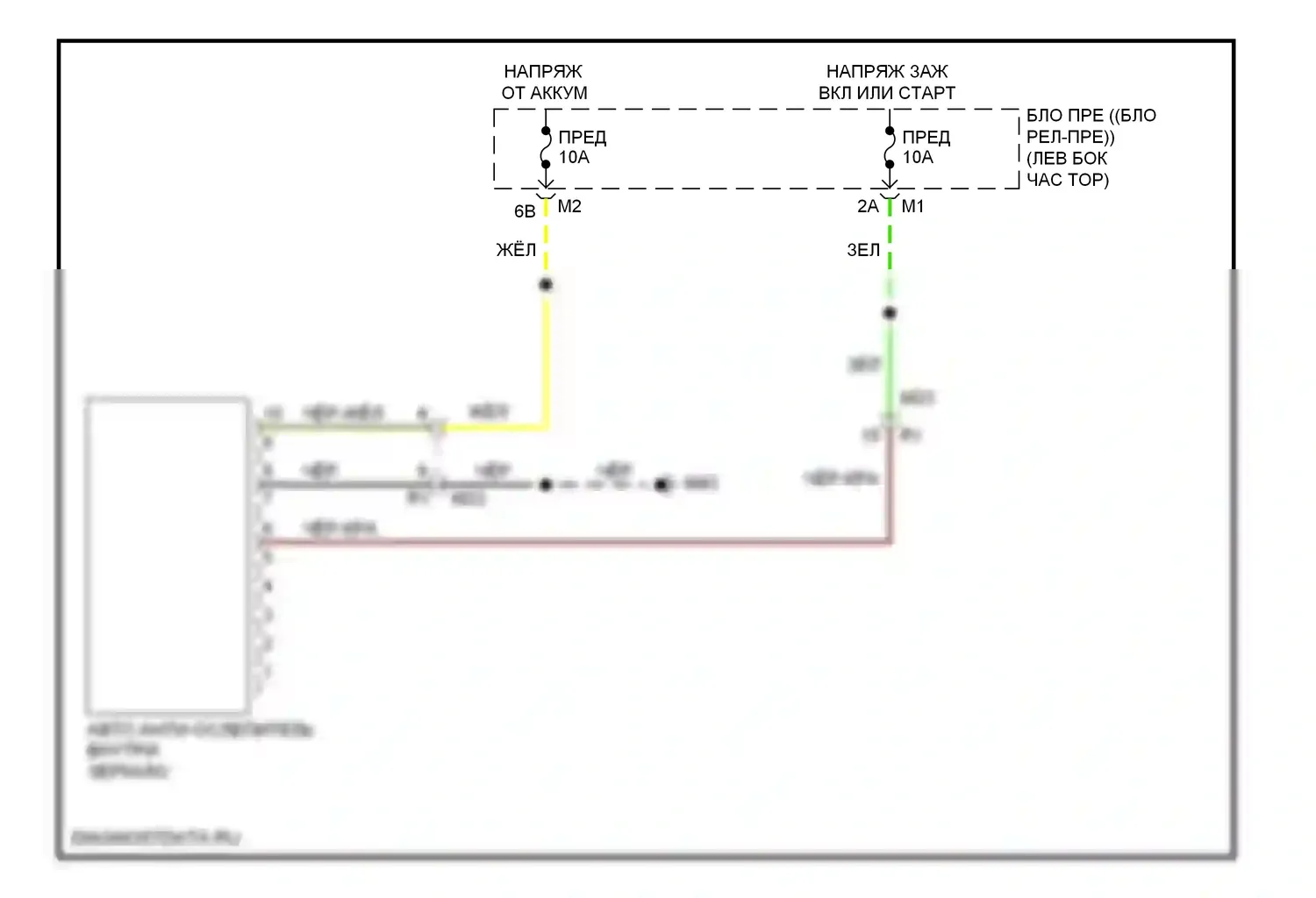 Murano Nissan Z51 рестайлинг (2010-2012): Auto анти-ослепляя внутри зеркальной электросхемы проводки 
