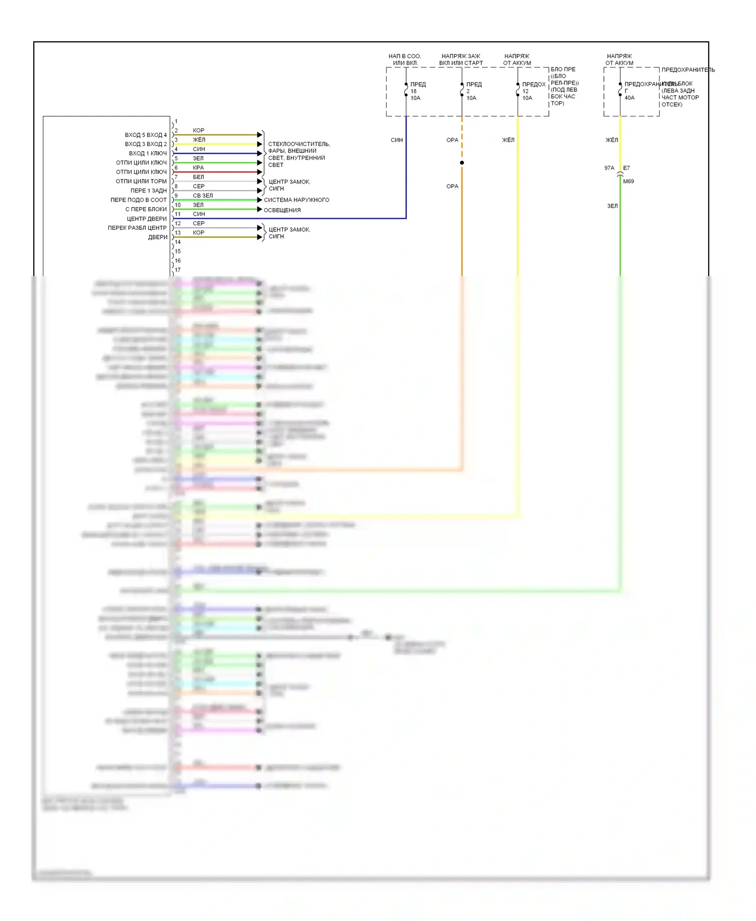 Note Nissan E12 (2012-2016): Электросхема блоков управления кузовом, без интеллектуального ключа 