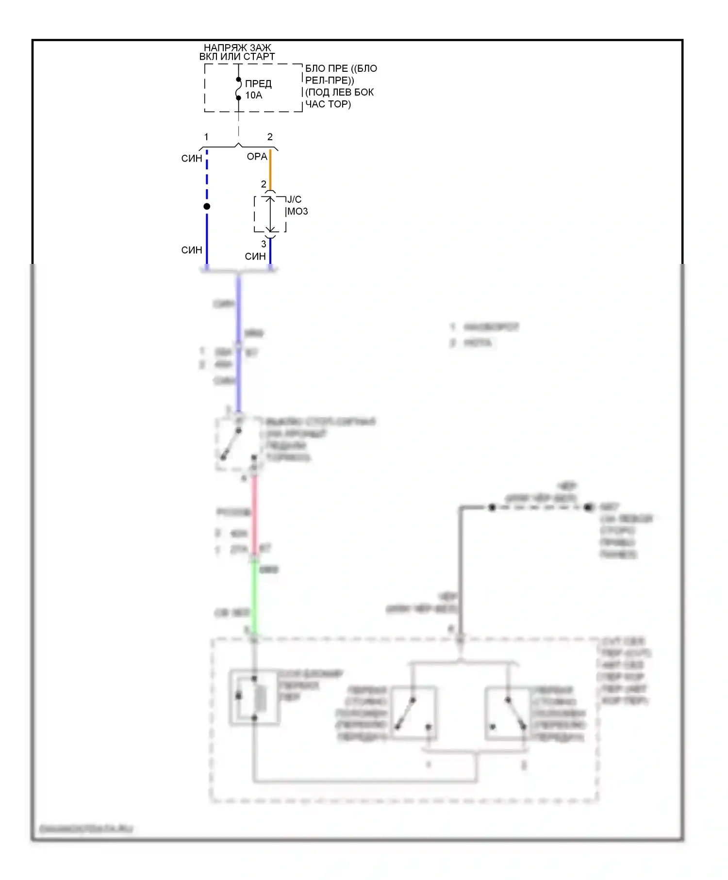 Note Nissan E12 (2012-2016): Электросхема блокировки селектора 
