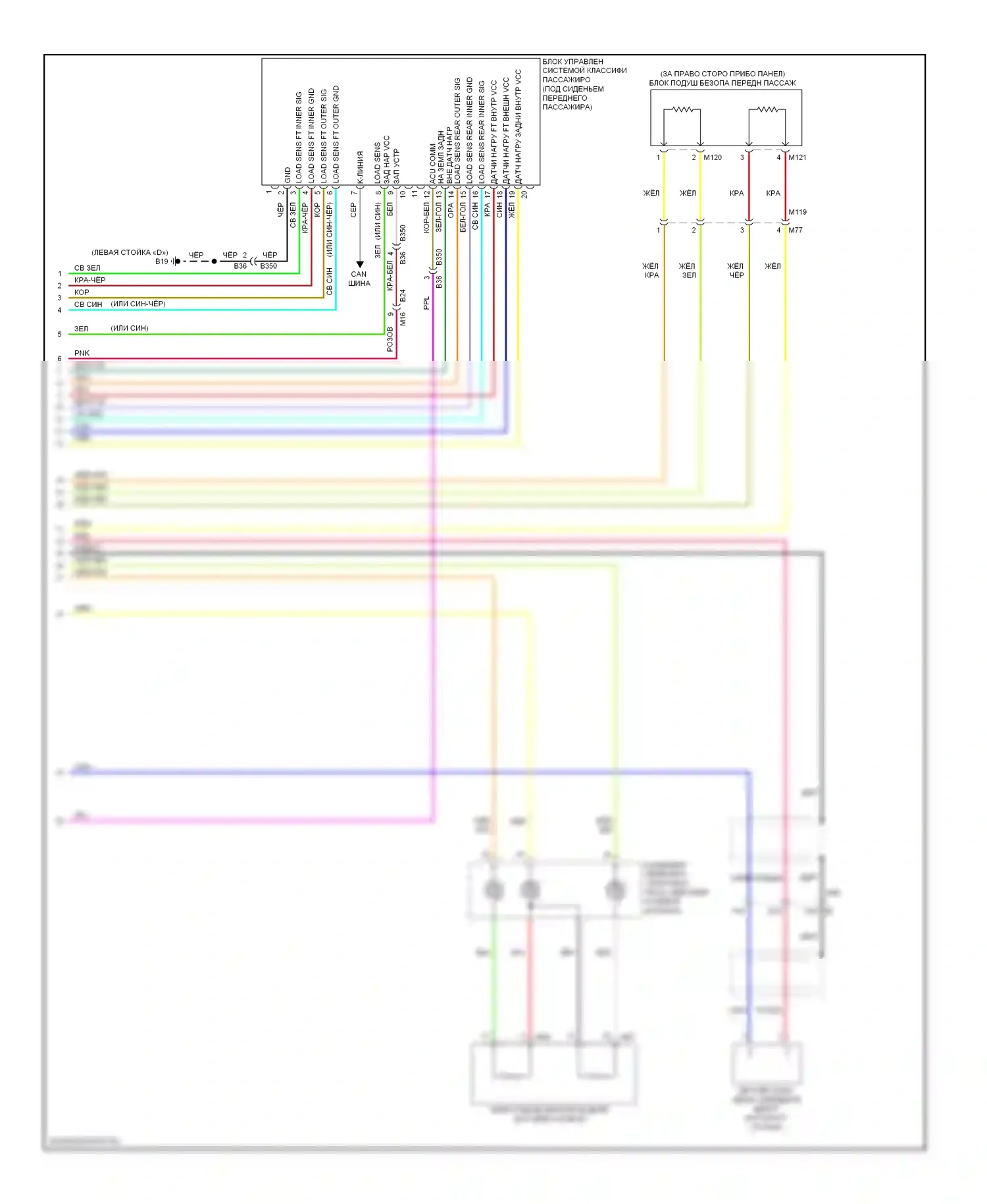 Note Nissan E12 (2012-2016): Электросхема подушек безопасности (3 из 3) 