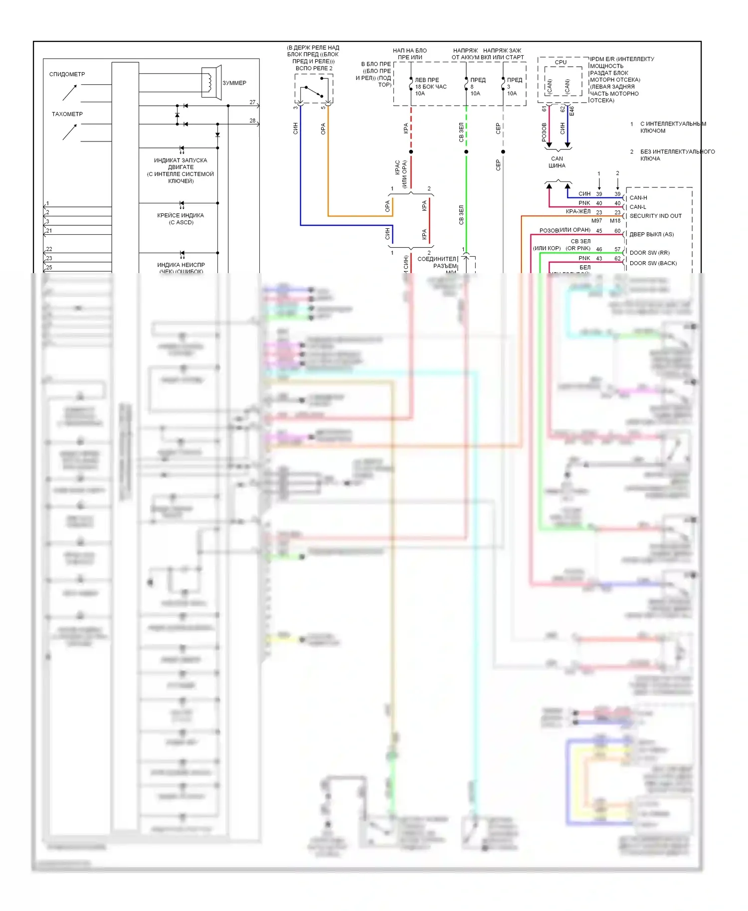 Note Nissan E12 (2012-2016): Электросхема приборной панели 