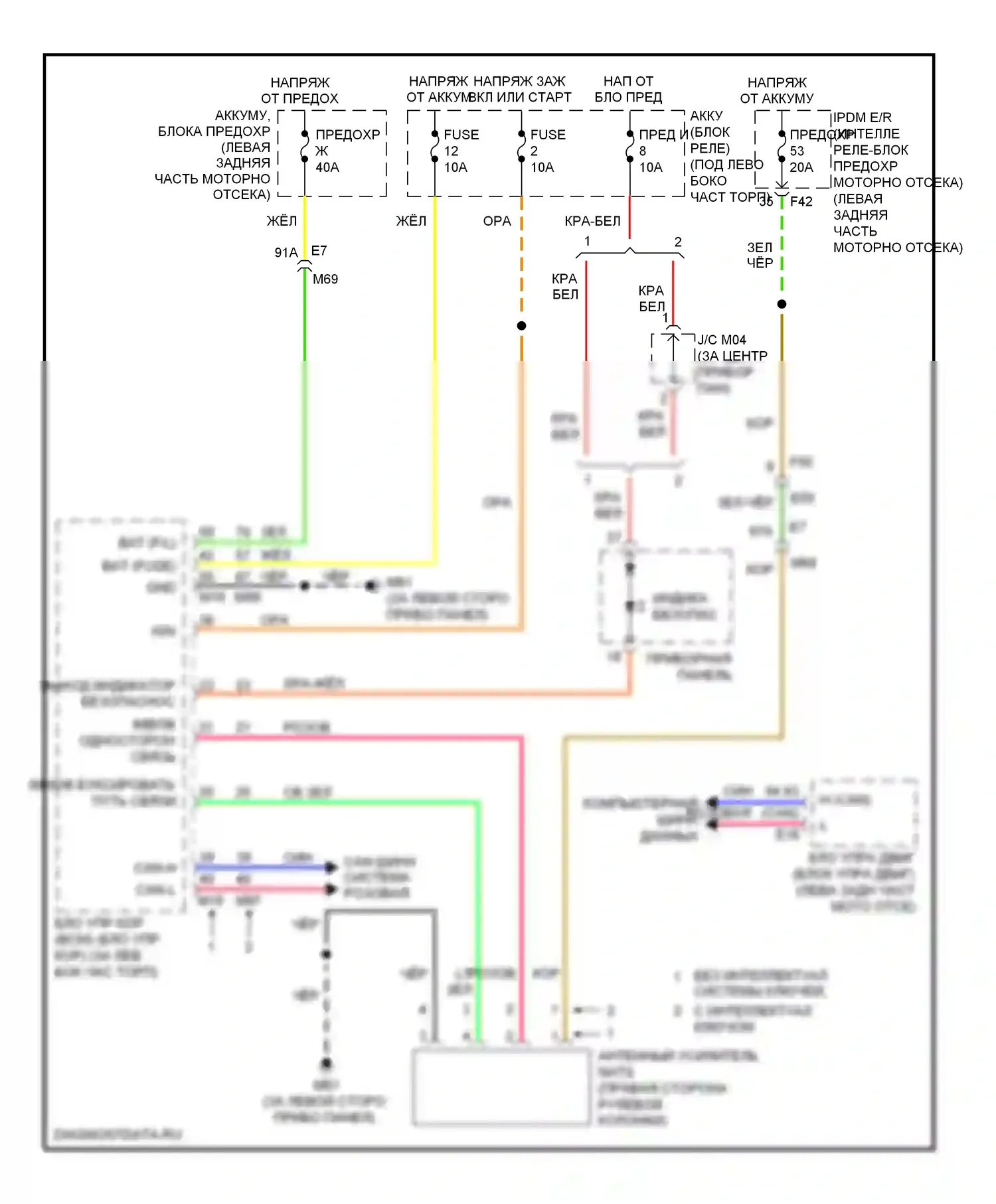Note Nissan E12 (2012-2016): Электросхема иммобилайзера 