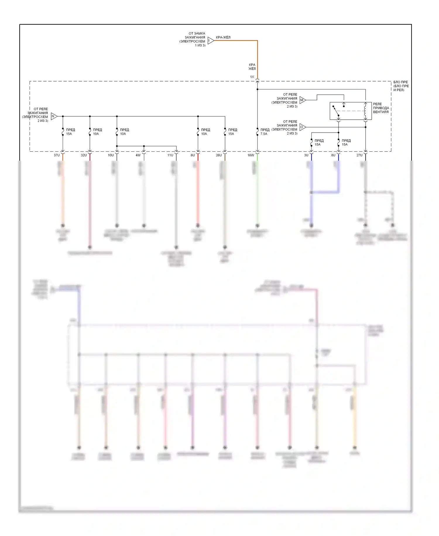 Pathfinder Nissan II (1995-2004): Электросхема блока предохранителей реле (3 из 3) 