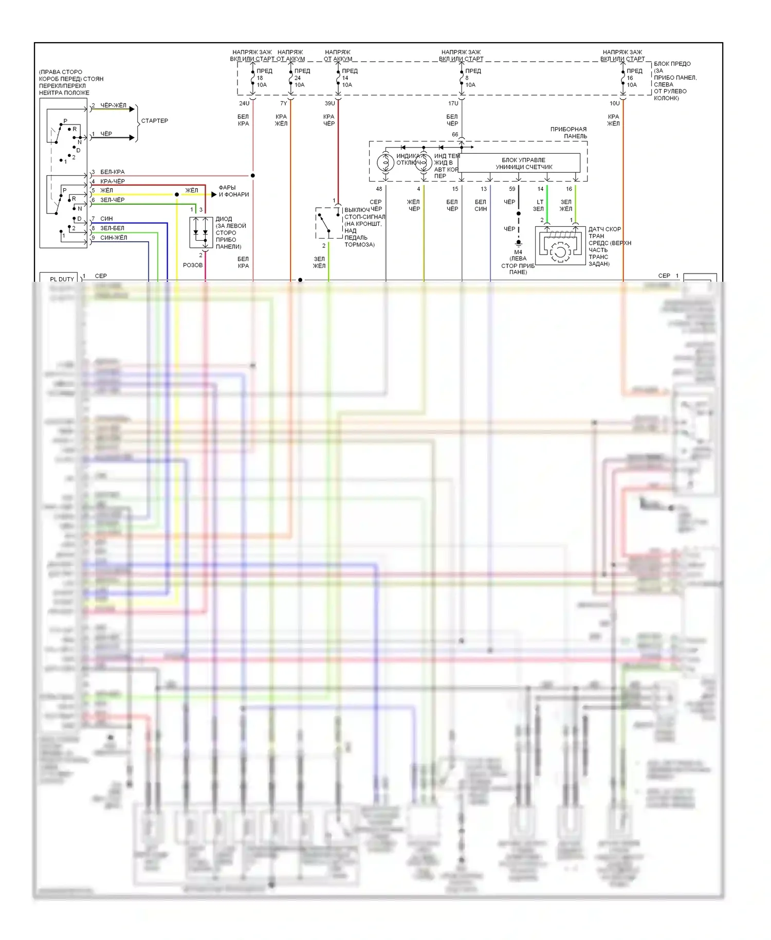 Pathfinder Nissan II (1995-2004): Электросхема автоматической коробки передач 