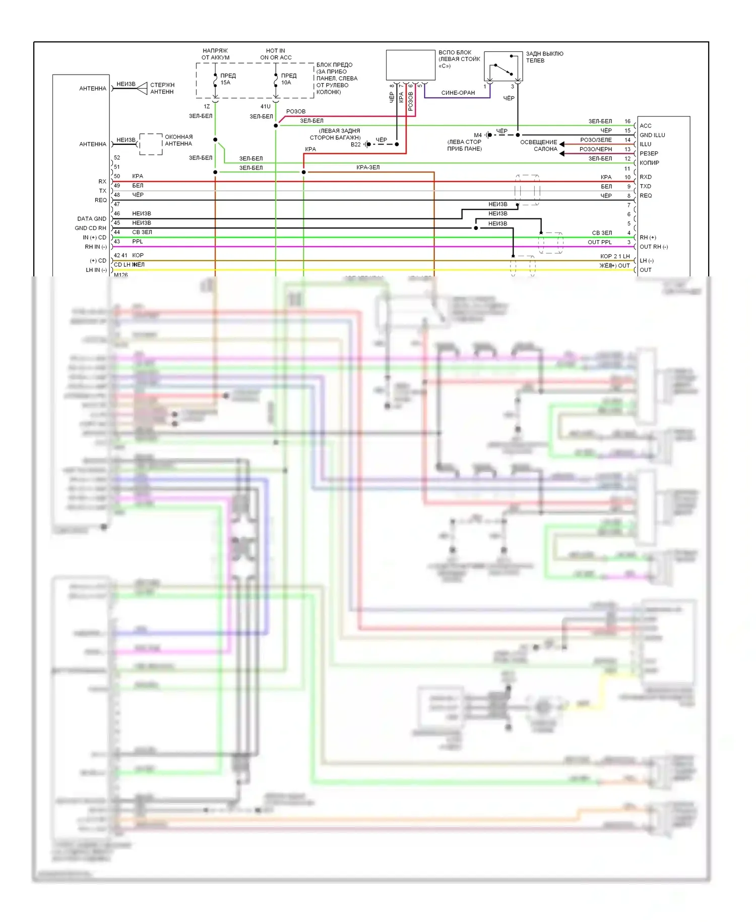 Pathfinder Nissan II (1995-2004): Магнитола электросхем, bose 