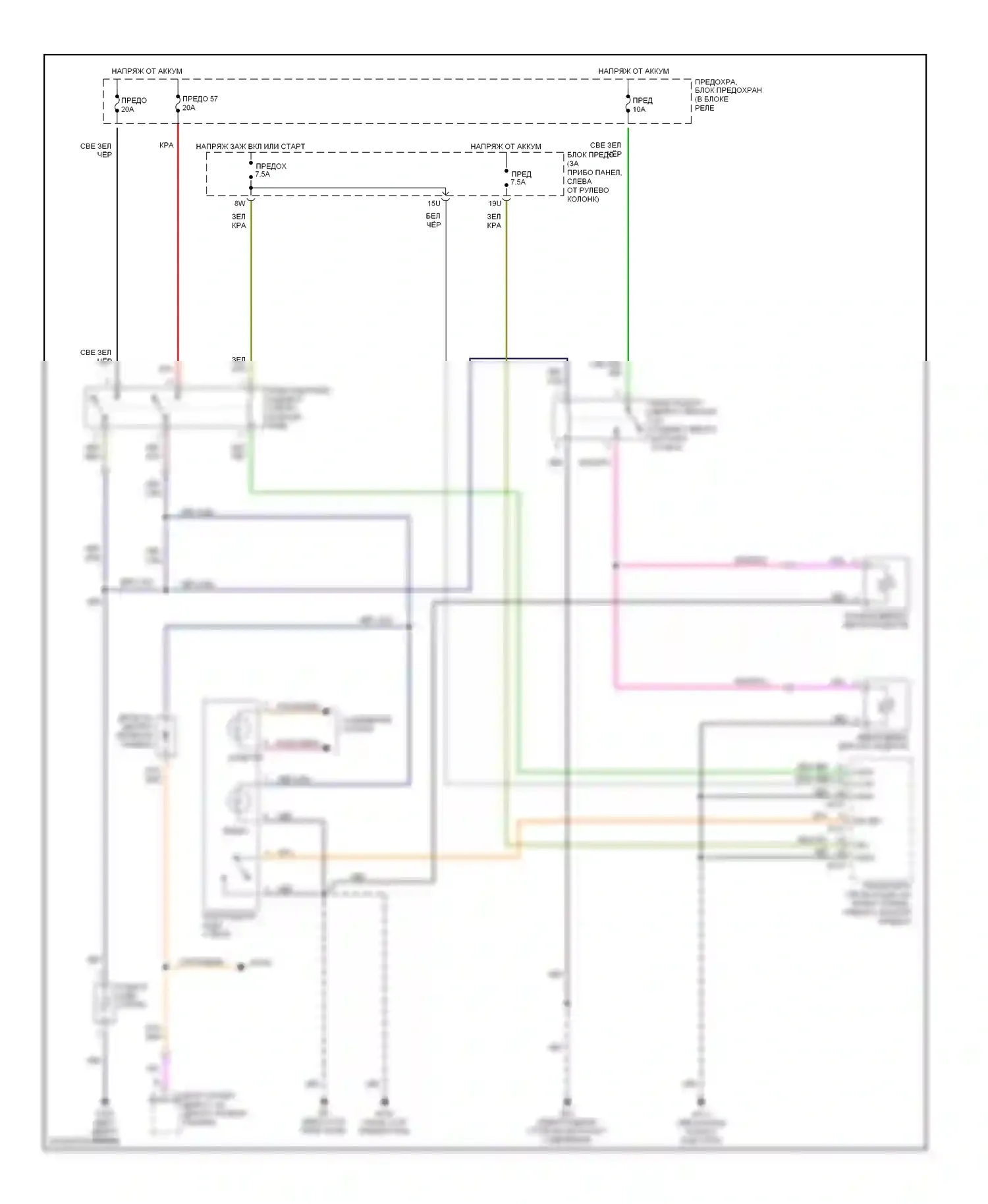 Pathfinder Nissan II (1995-2004): Электросхема подогрева 