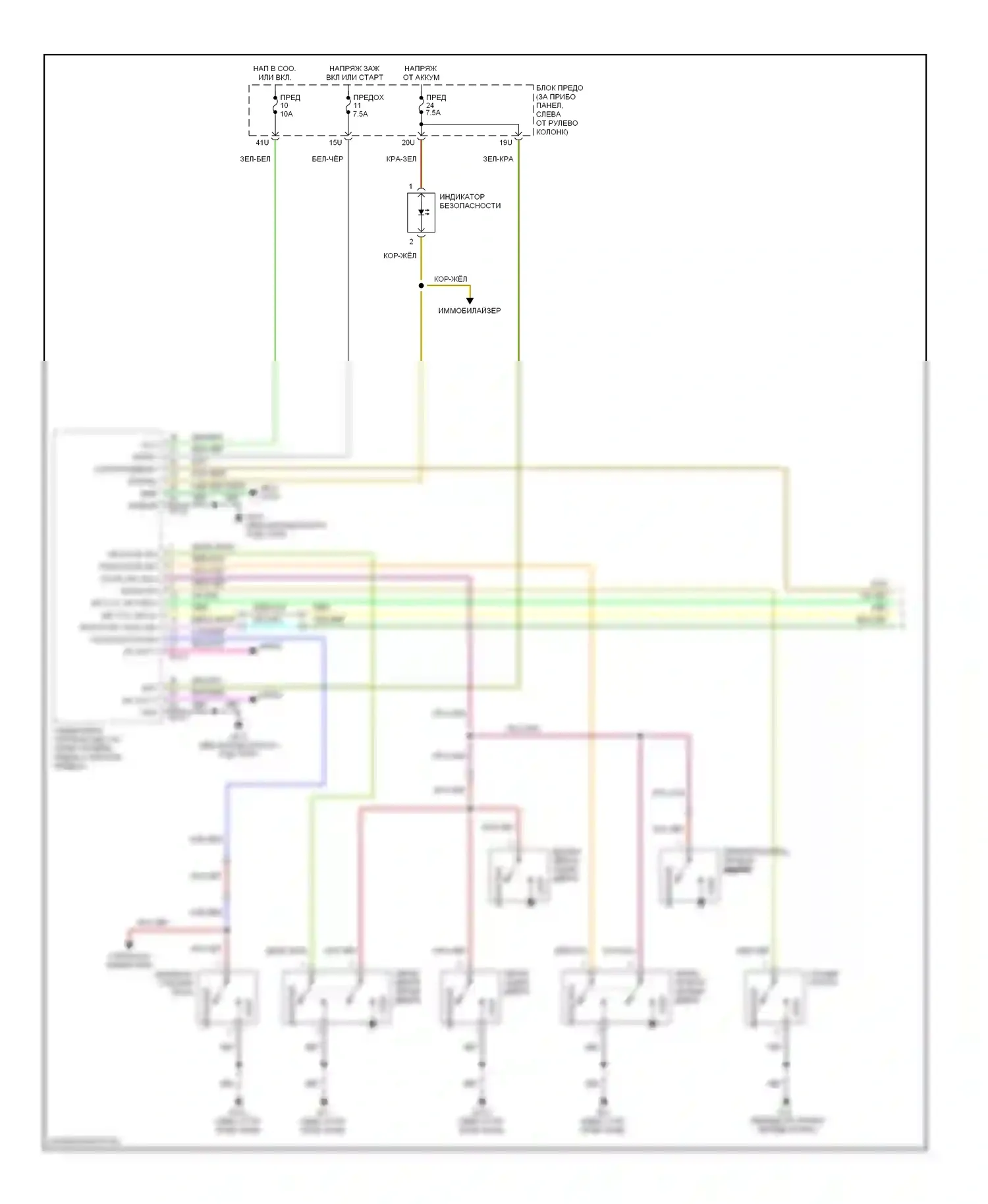 Pathfinder Nissan II (1995-2004): Сигнализации электросхема (1 из 2) 