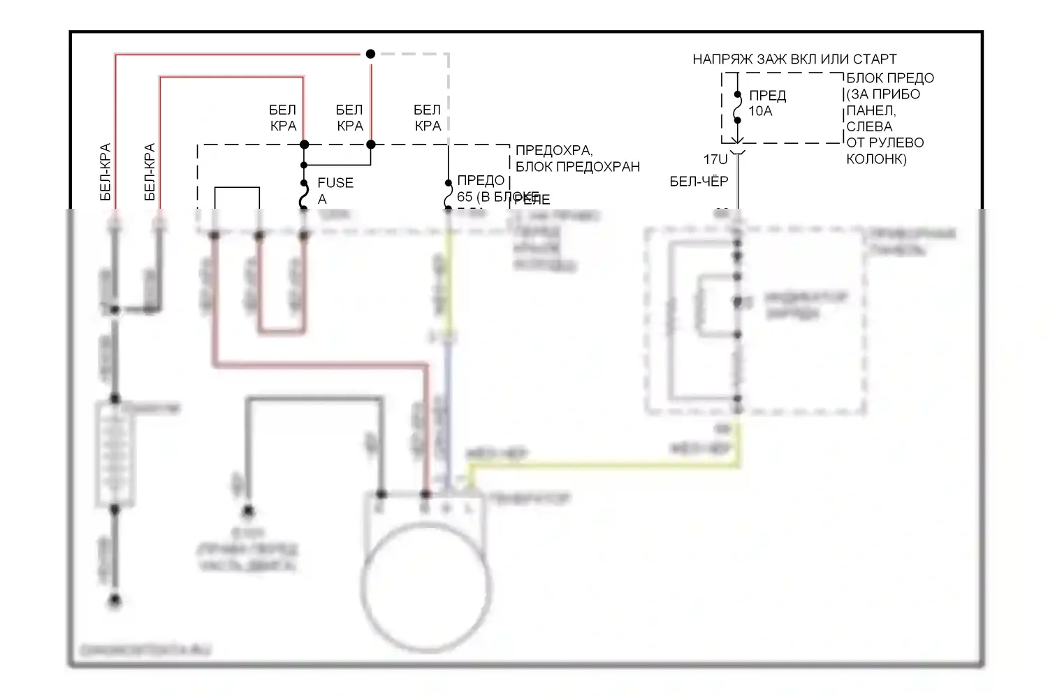 Pathfinder Nissan II (1995-2004): Электросхема генератора 