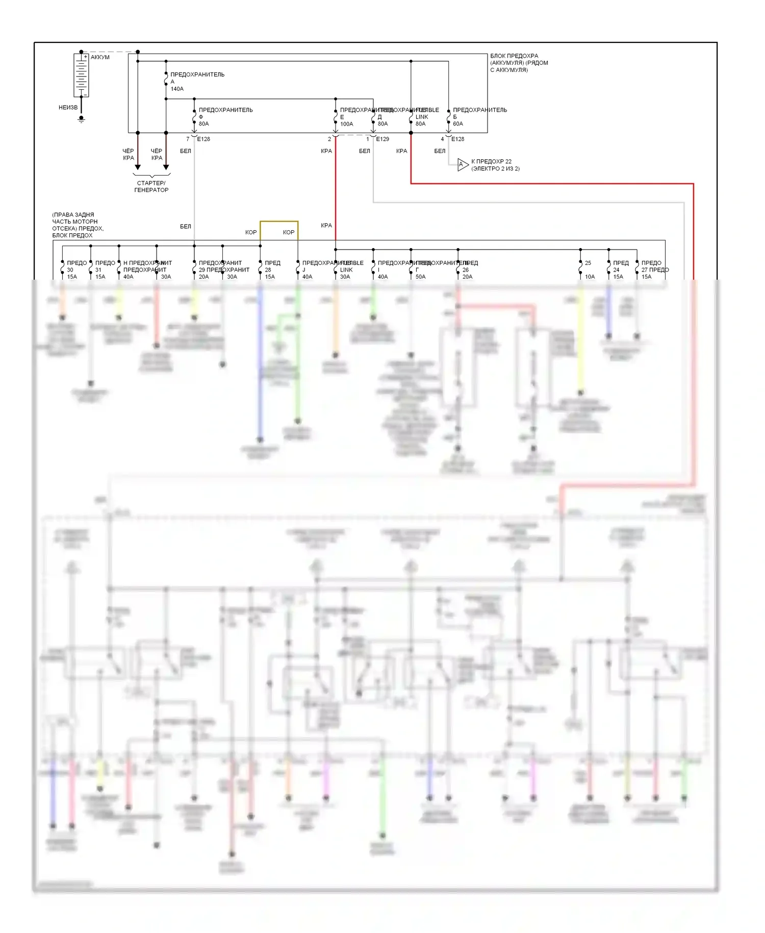 Pathfinder Nissan III (2004-2010): Электросхема блока предохранителей реле (1 из 2) 