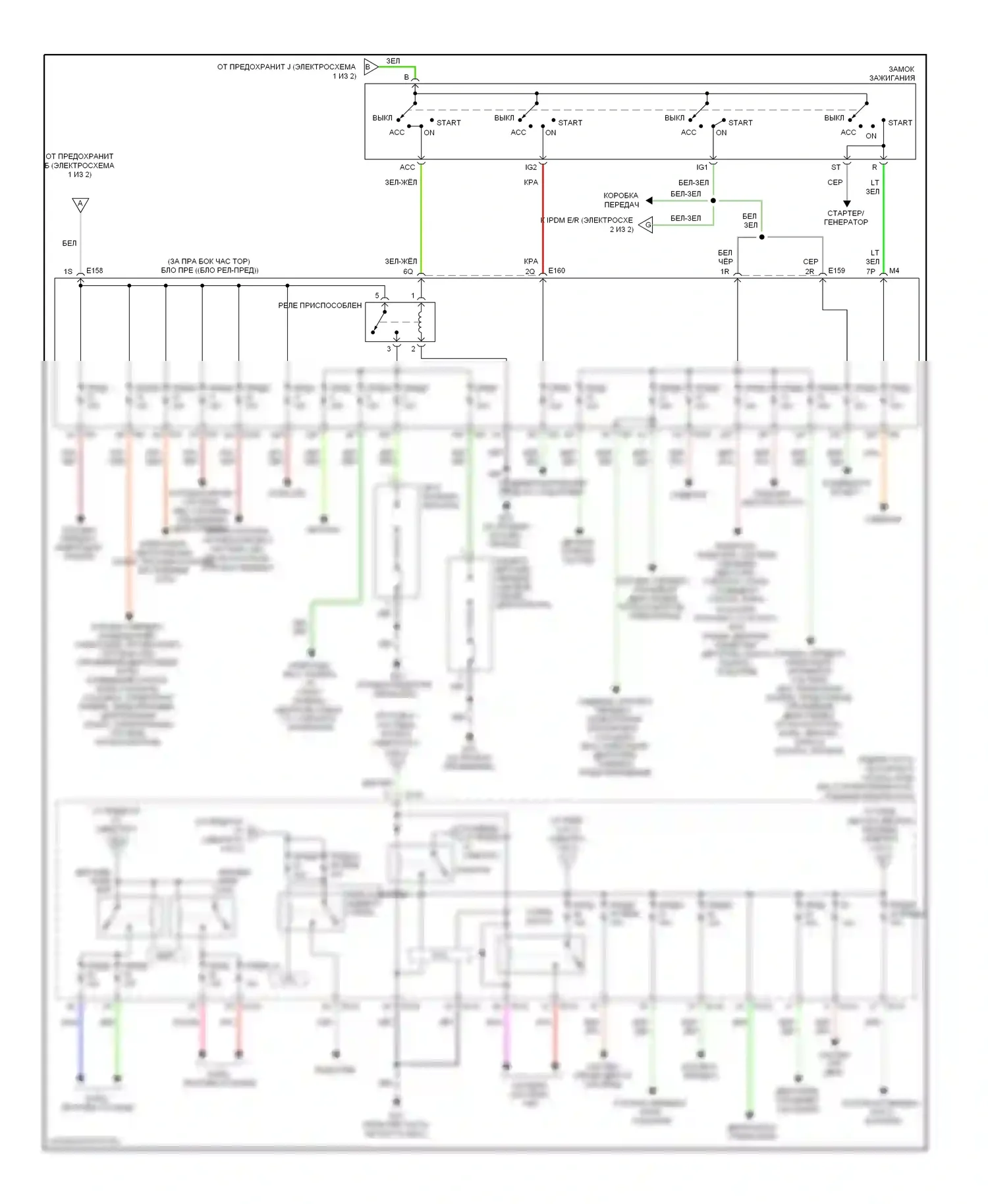 Pathfinder Nissan III (2004-2010): Электросхема блока предохранителей реле (2 из 2) 