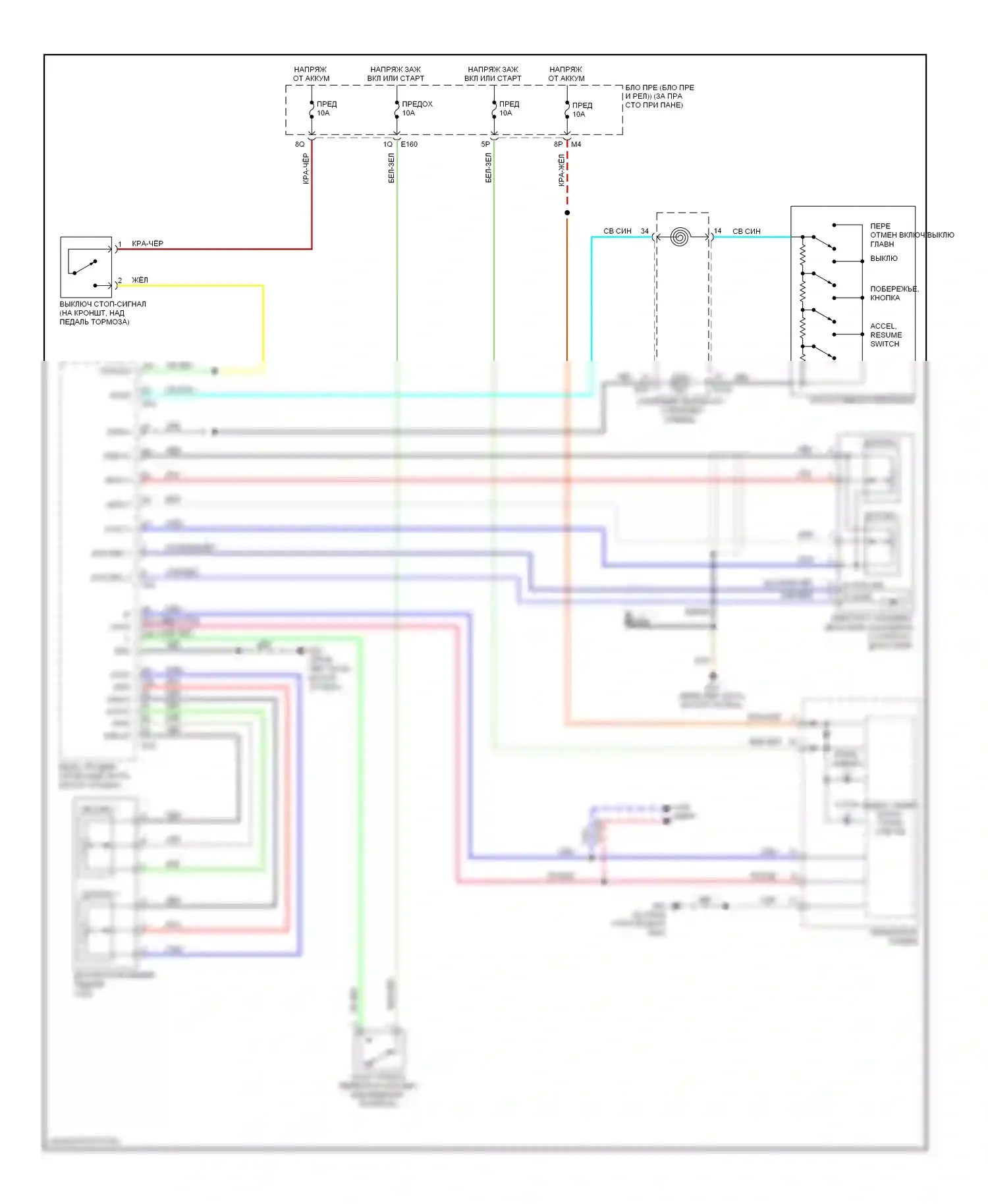 Pathfinder Nissan III (2004-2010): Электросхема круиз-контроля 