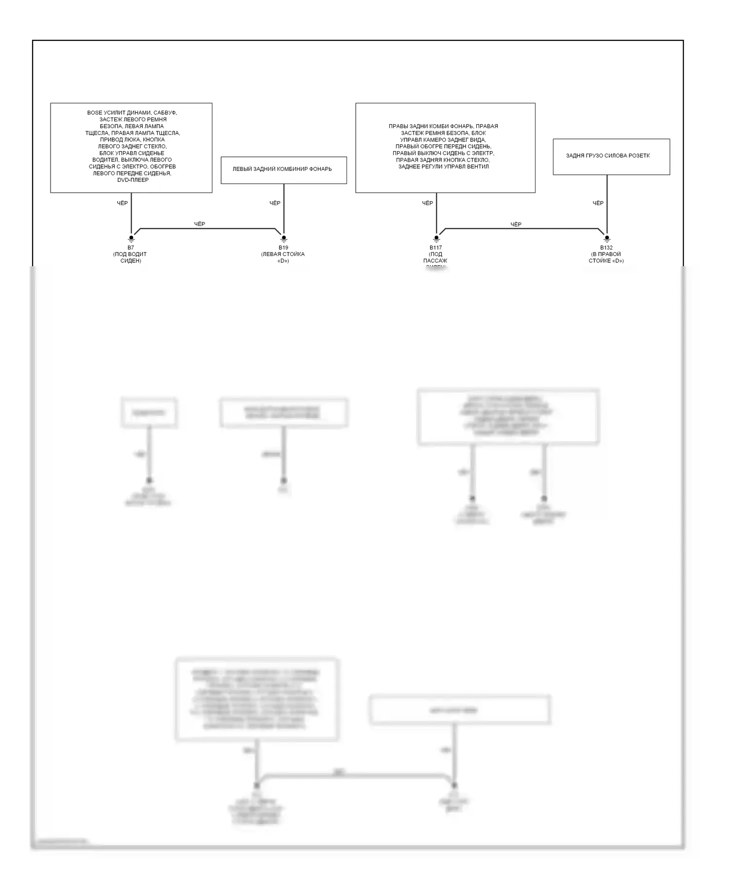 Pathfinder Nissan III (2004-2010): Электросхема разводки массы (2 из 2) 