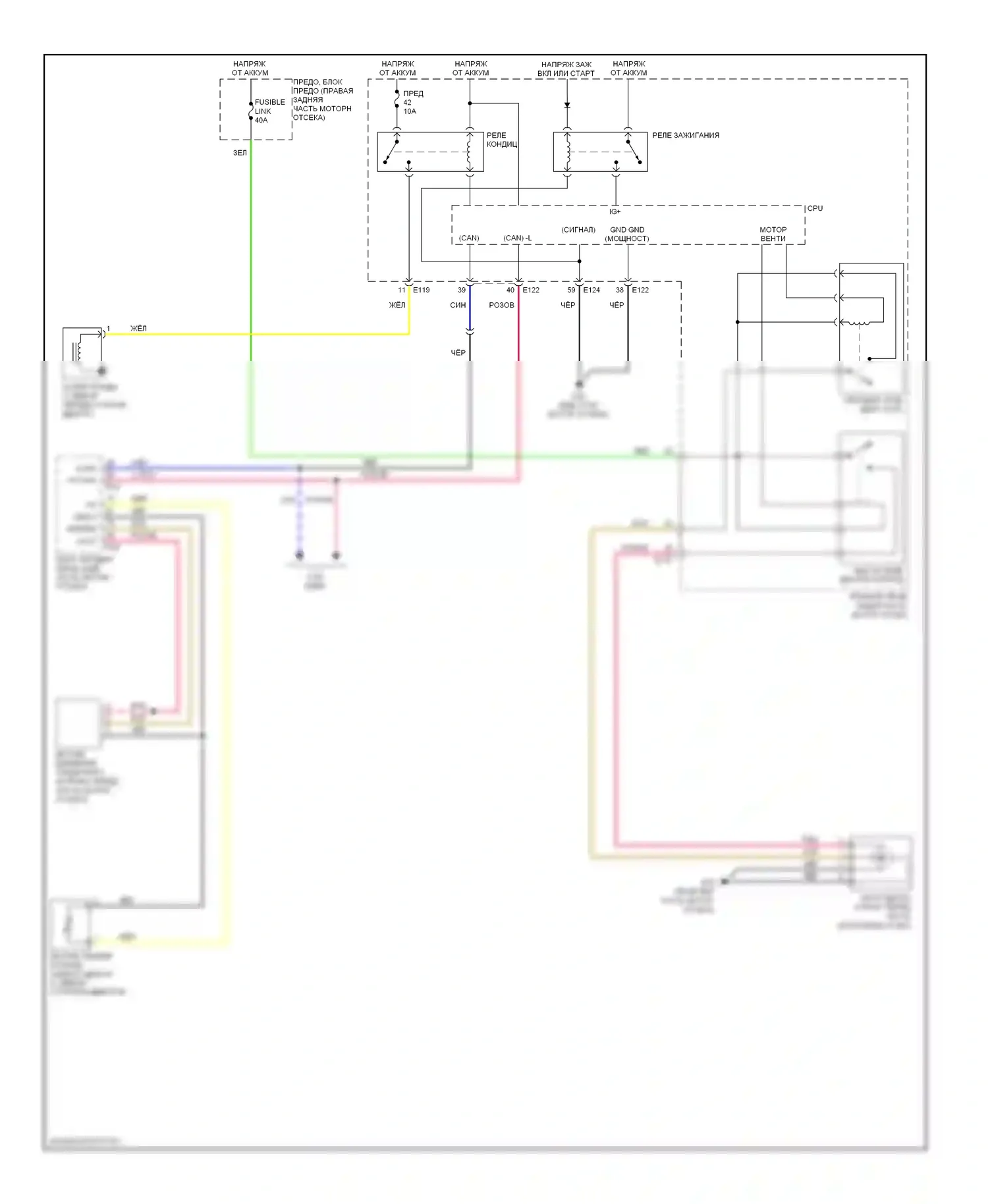 Pathfinder Nissan III (2004-2010): Электросхема вентилятора охлаждения 