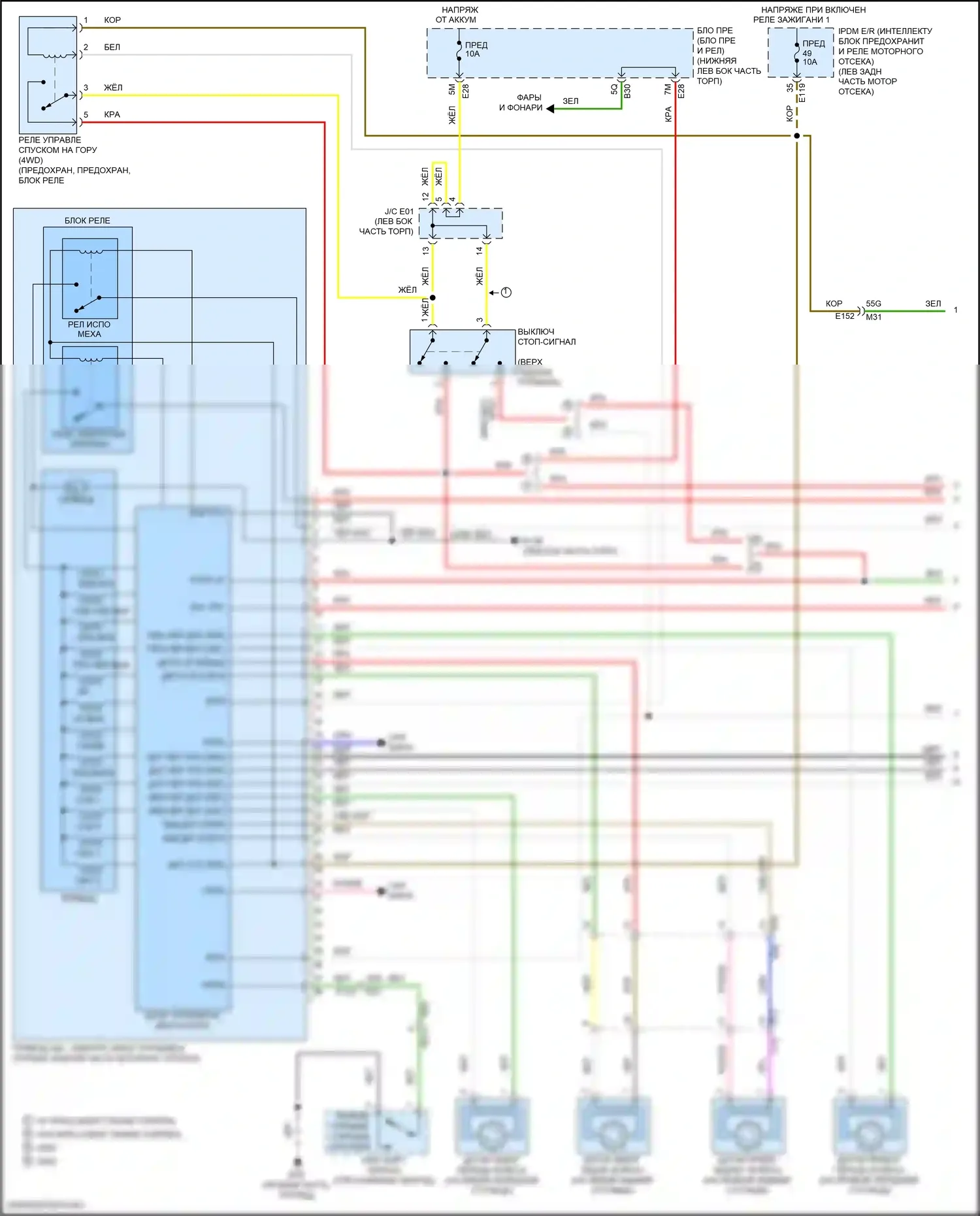Pathfinder Nissan IV рестайлинг (2016-2020): Антиблокировочная система abs электросхема (1 из 2) 