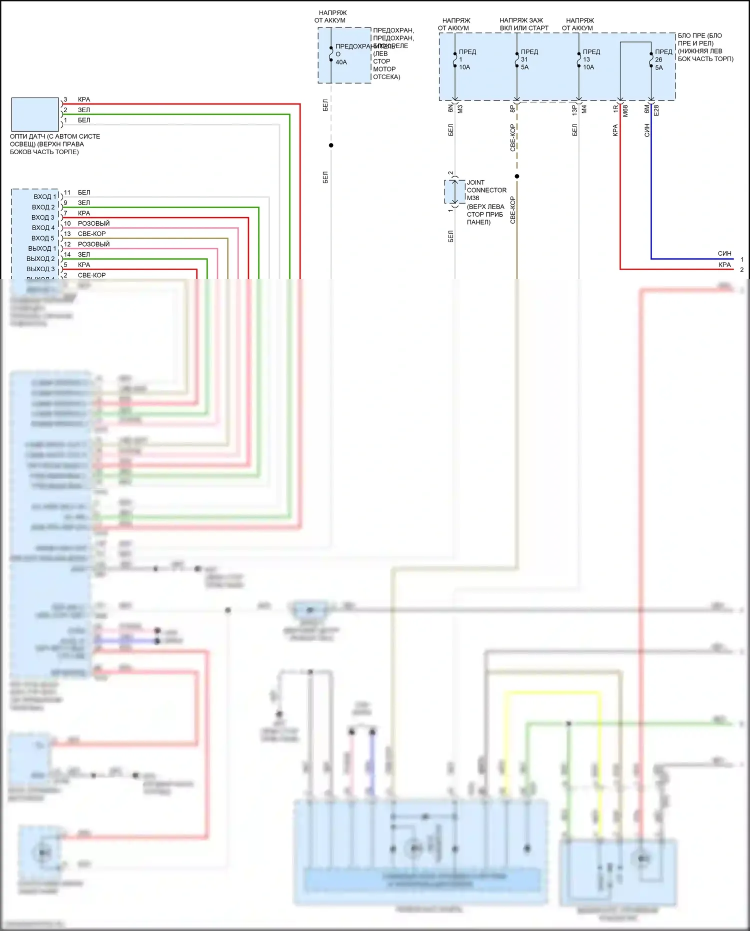 Pathfinder Nissan IV рестайлинг (2016-2020): Электросхема подсветки приборной панели (1 из 3) 