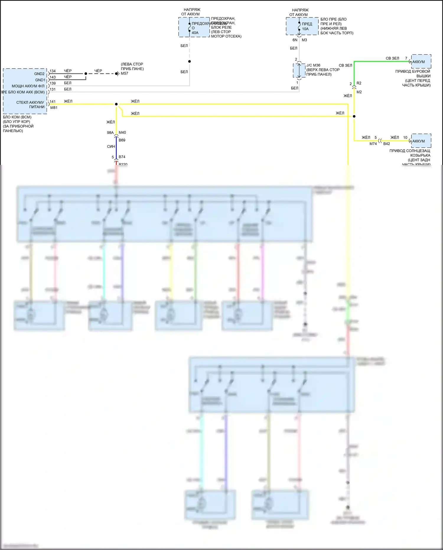Pathfinder Nissan IV рестайлинг (2016-2020): Электросхема силового сиденья 