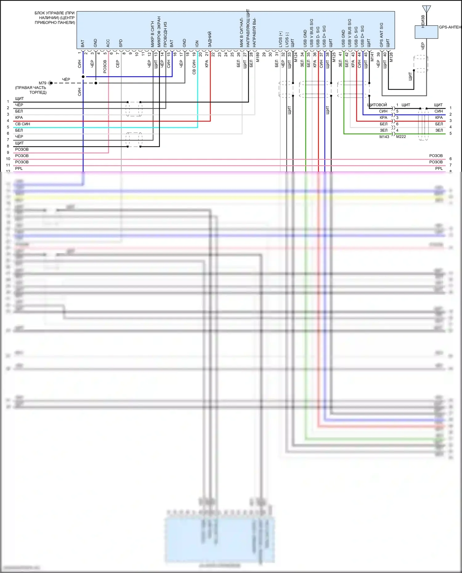 Pathfinder Nissan IV рестайлинг (2016-2020): Электросхема навигации, без bose (4 из 6) 