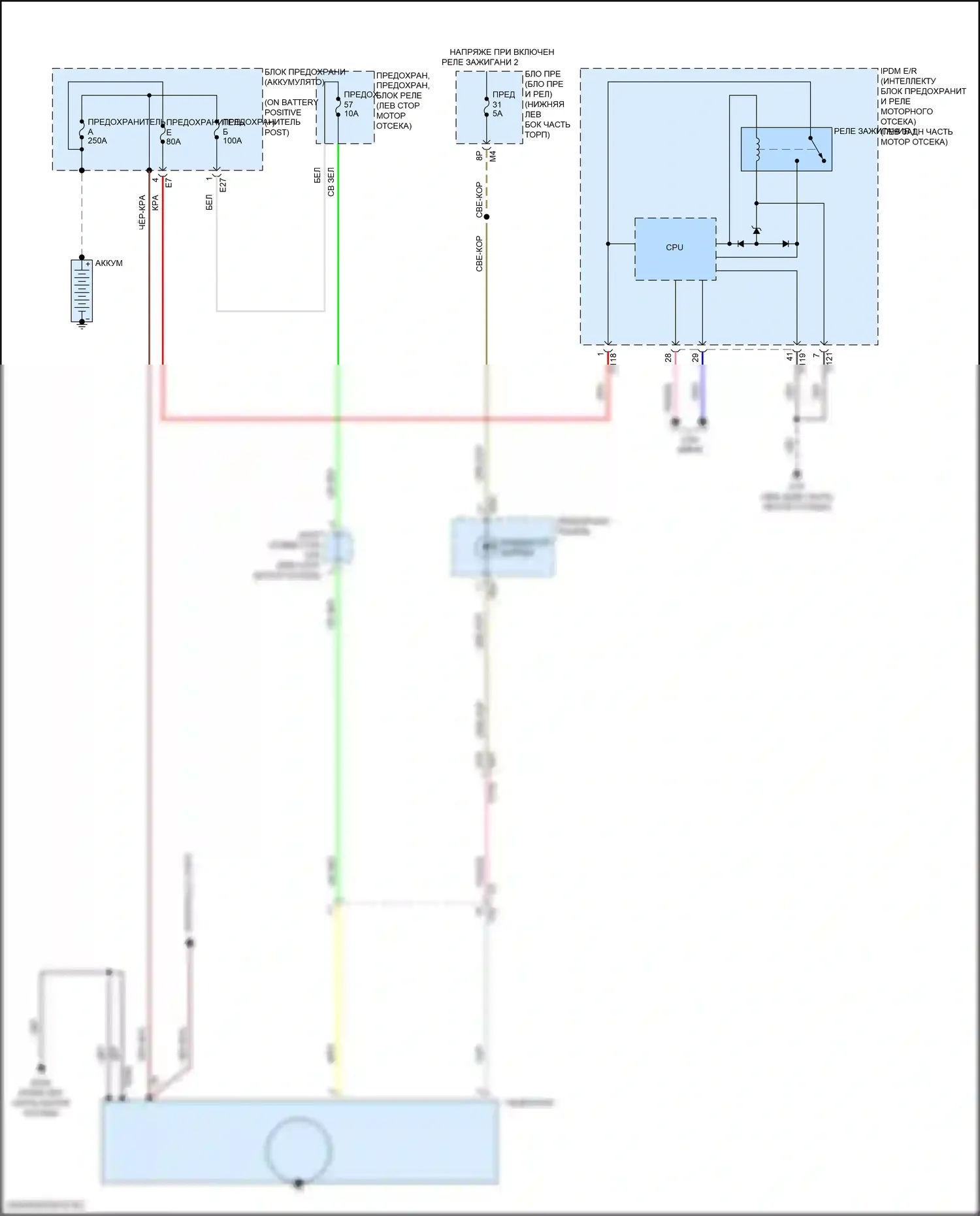 Pathfinder Nissan IV рестайлинг (2016-2020): Электросхема генератора 