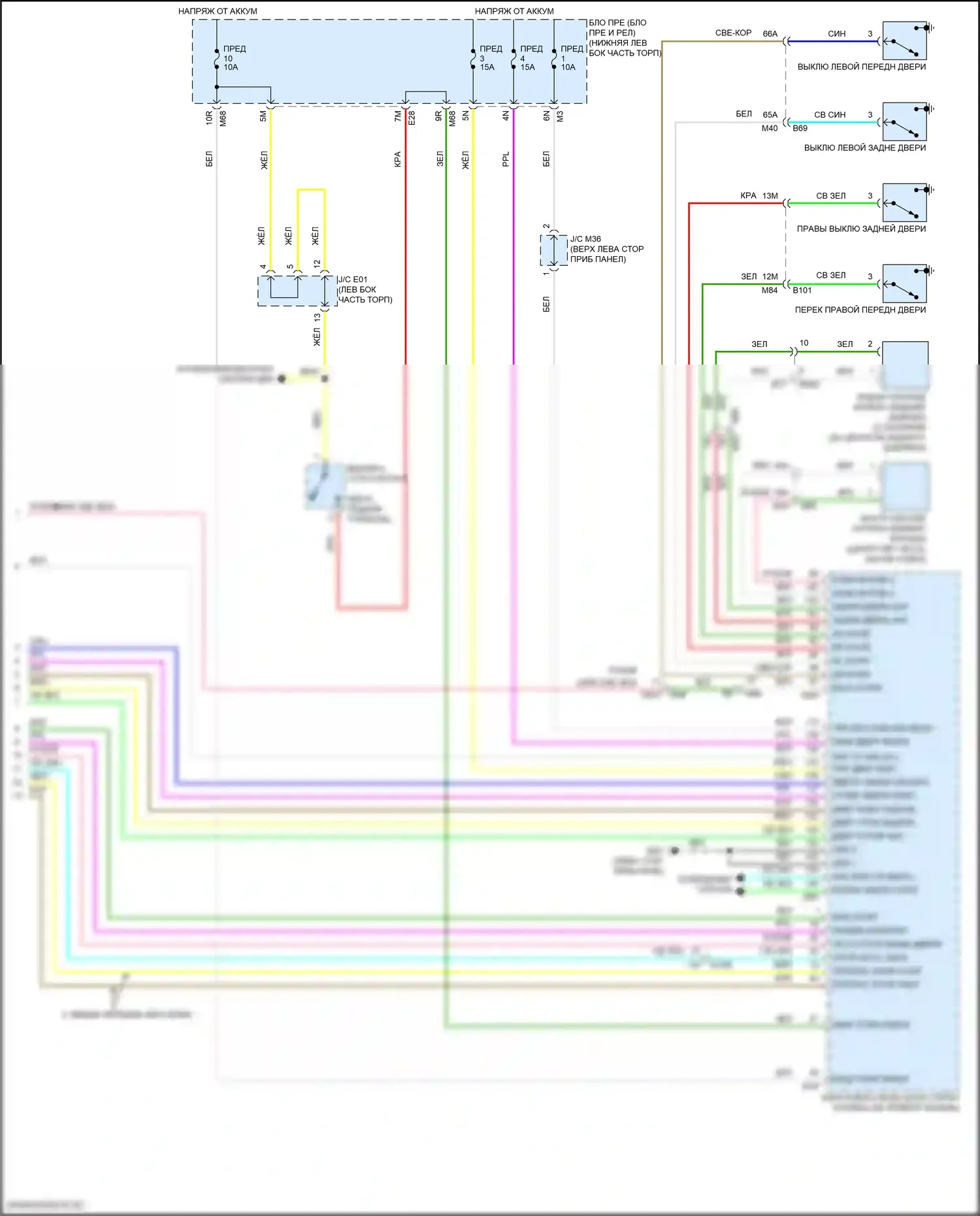 Pathfinder Nissan IV рестайлинг (2016-2020): Электросхема центрального замка (3 из 3) 