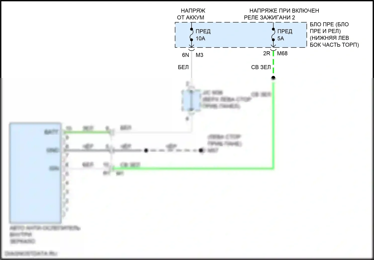 Pathfinder Nissan IV рестайлинг (2016-2020): Auto анти-ослепляя внутри зеркальной электросхемы проводки 