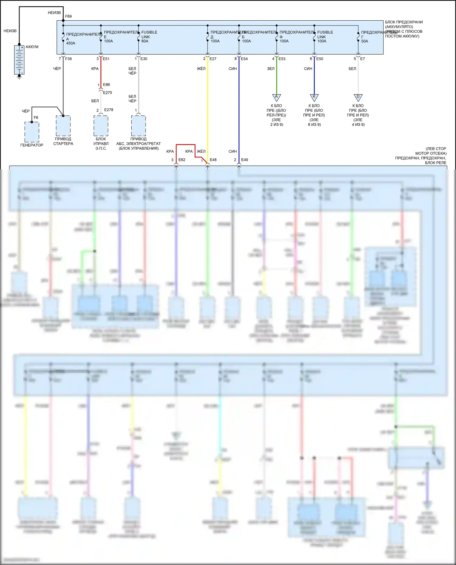 Pathfinder Nissan V (2021-2024): Электросхема блока предохранителей реле (1 из 9) 