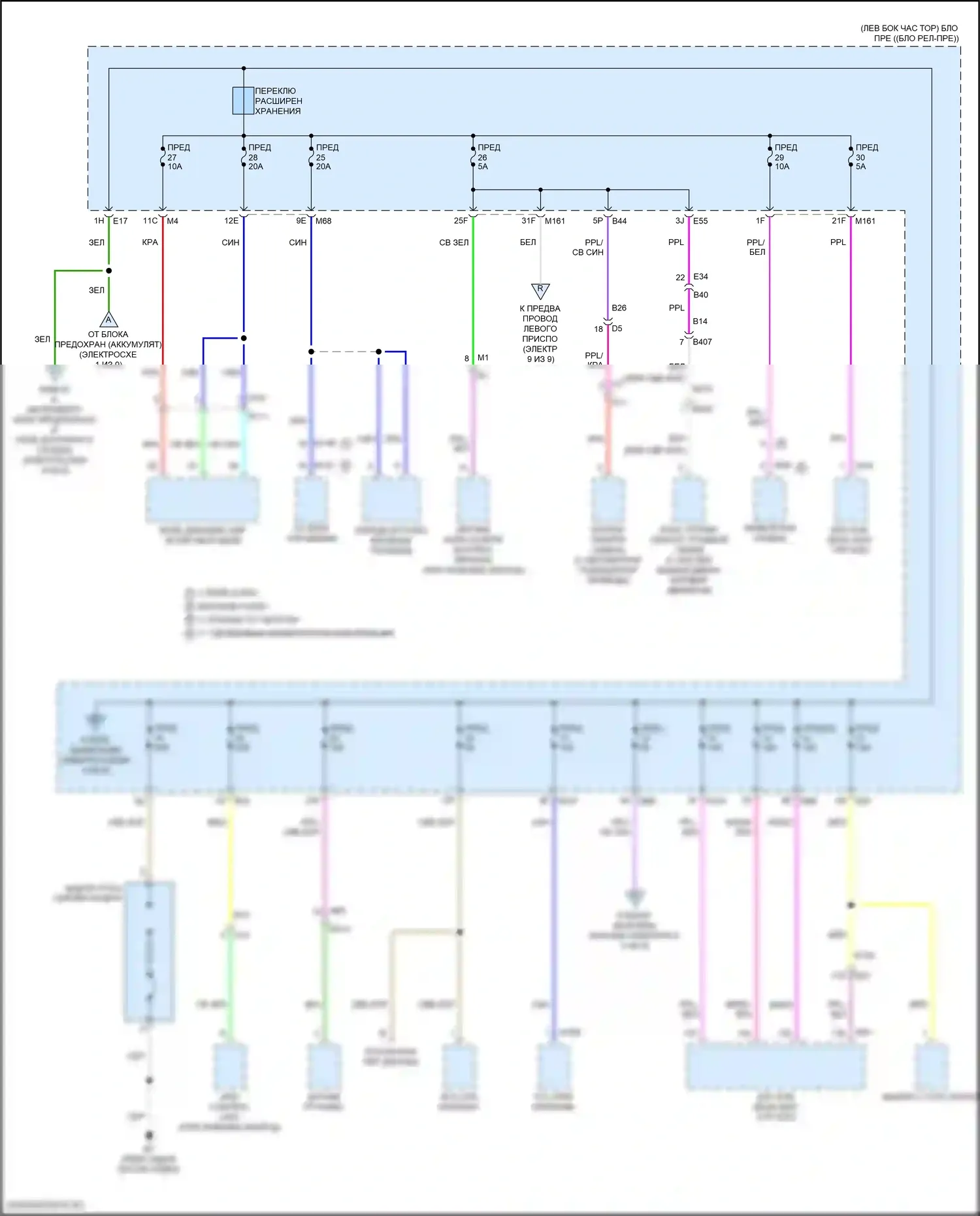 Pathfinder Nissan V (2021-2024): Электросхема блока предохранителей реле (2 из 9) 