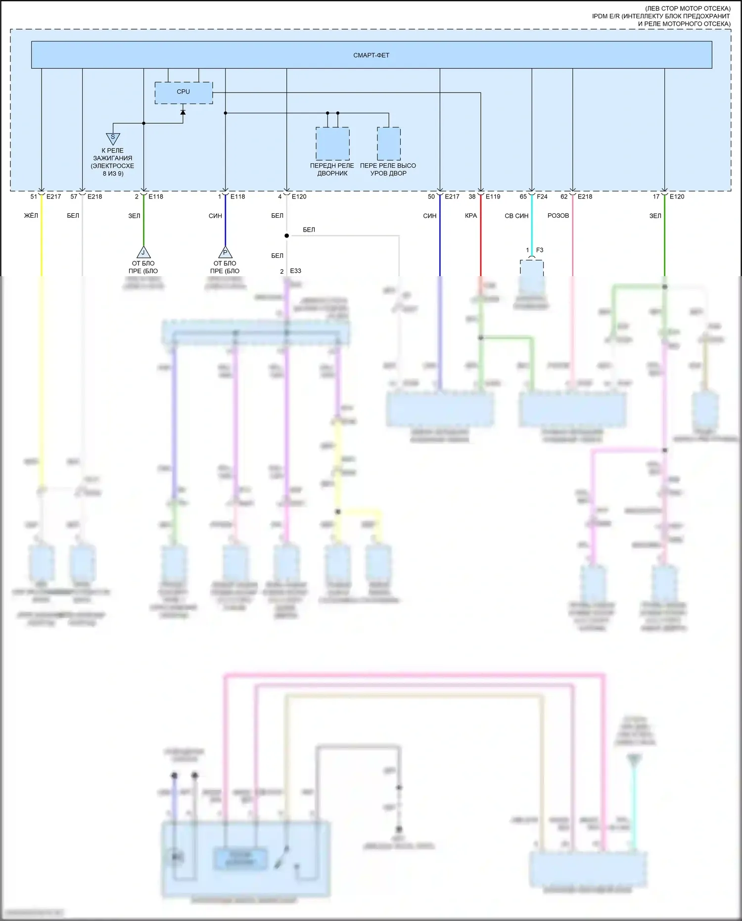 Pathfinder Nissan V (2021-2024): Электросхема блока предохранителей реле (5 из 9) 
