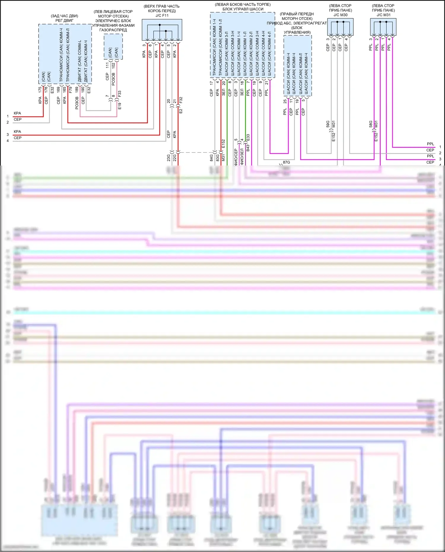 Pathfinder Nissan V (2021-2024): Can шина электросхема (2 из 4) 