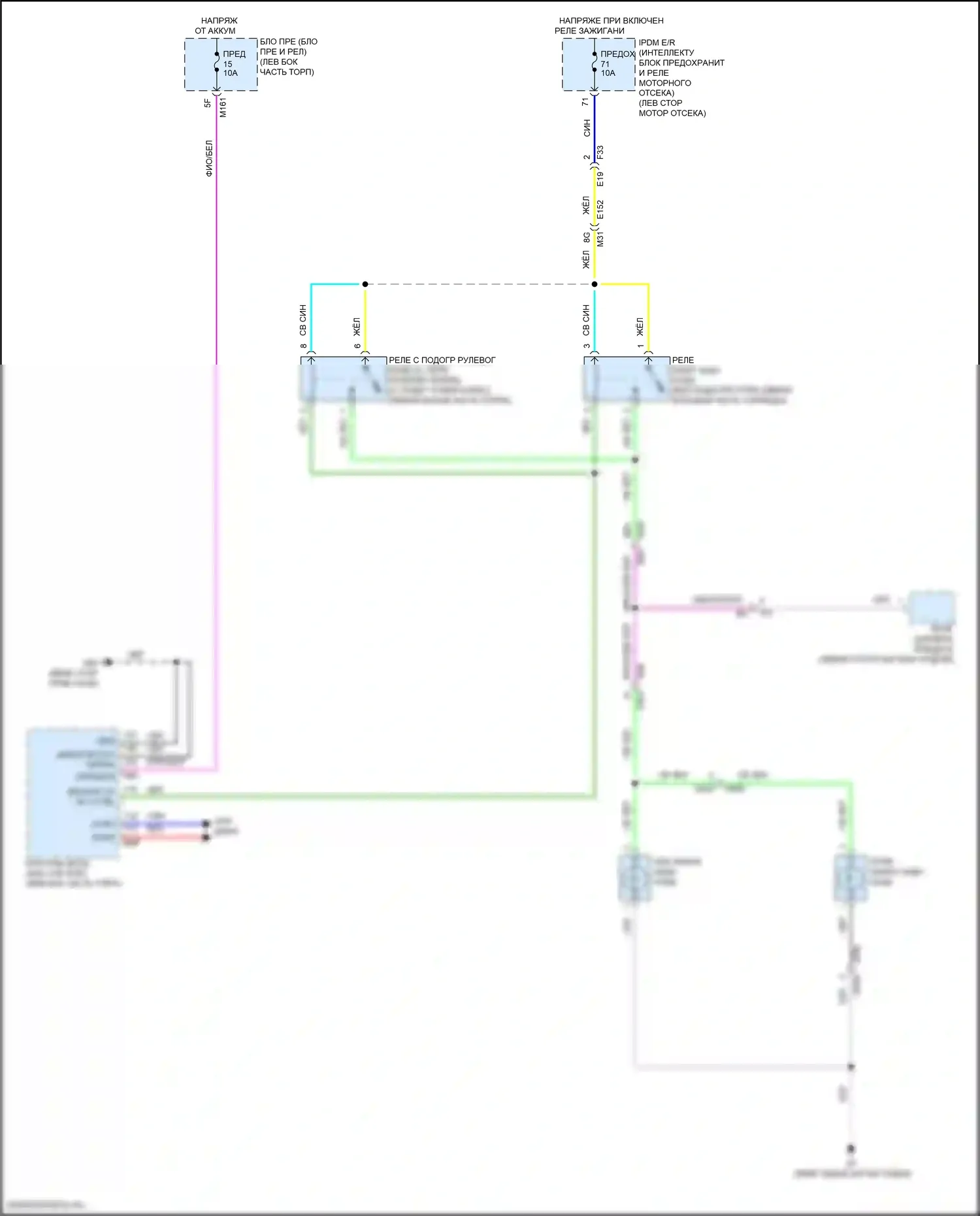 Pathfinder Nissan V (2021-2024): Электросхема фонарей заднего хода 