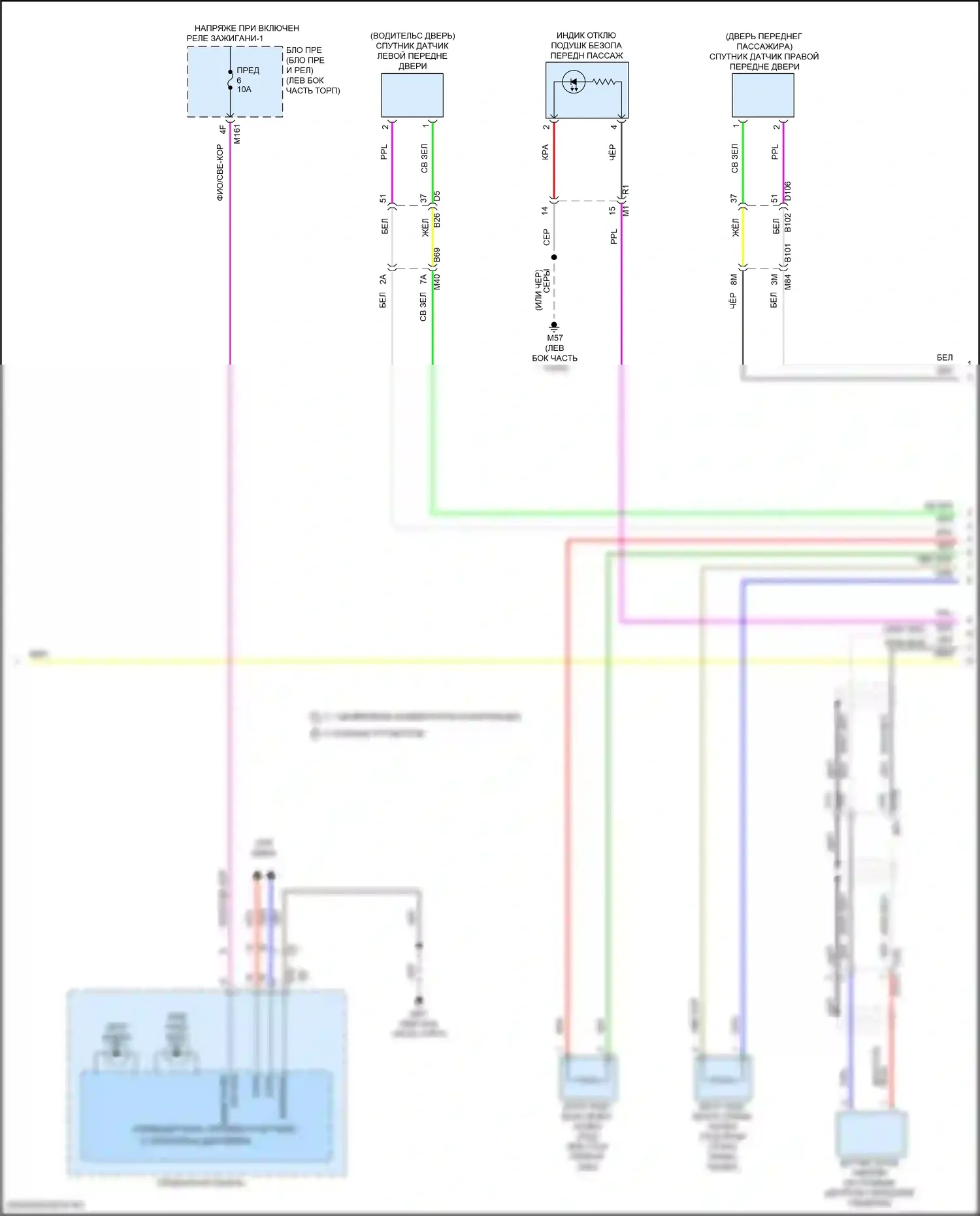 Pathfinder Nissan V (2021-2024): Электросхема подушек безопасности (3 из 4) 